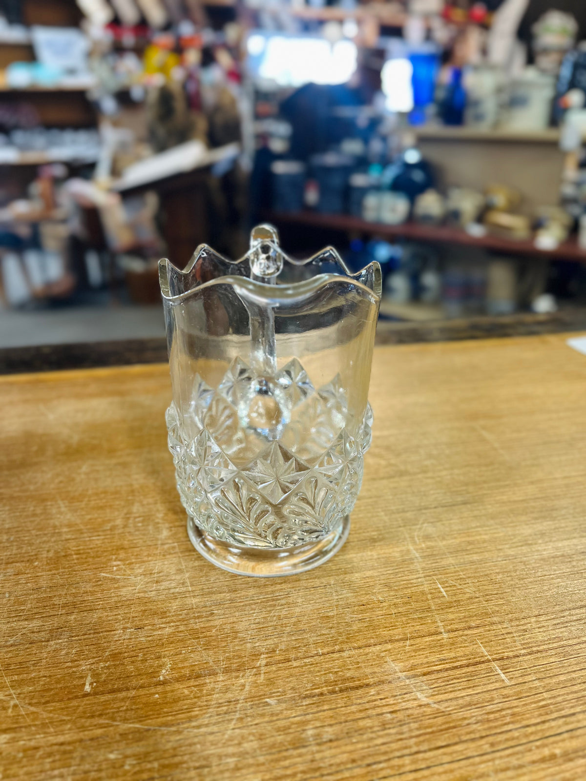 Vintage Clear Pressed Glass Pitcher