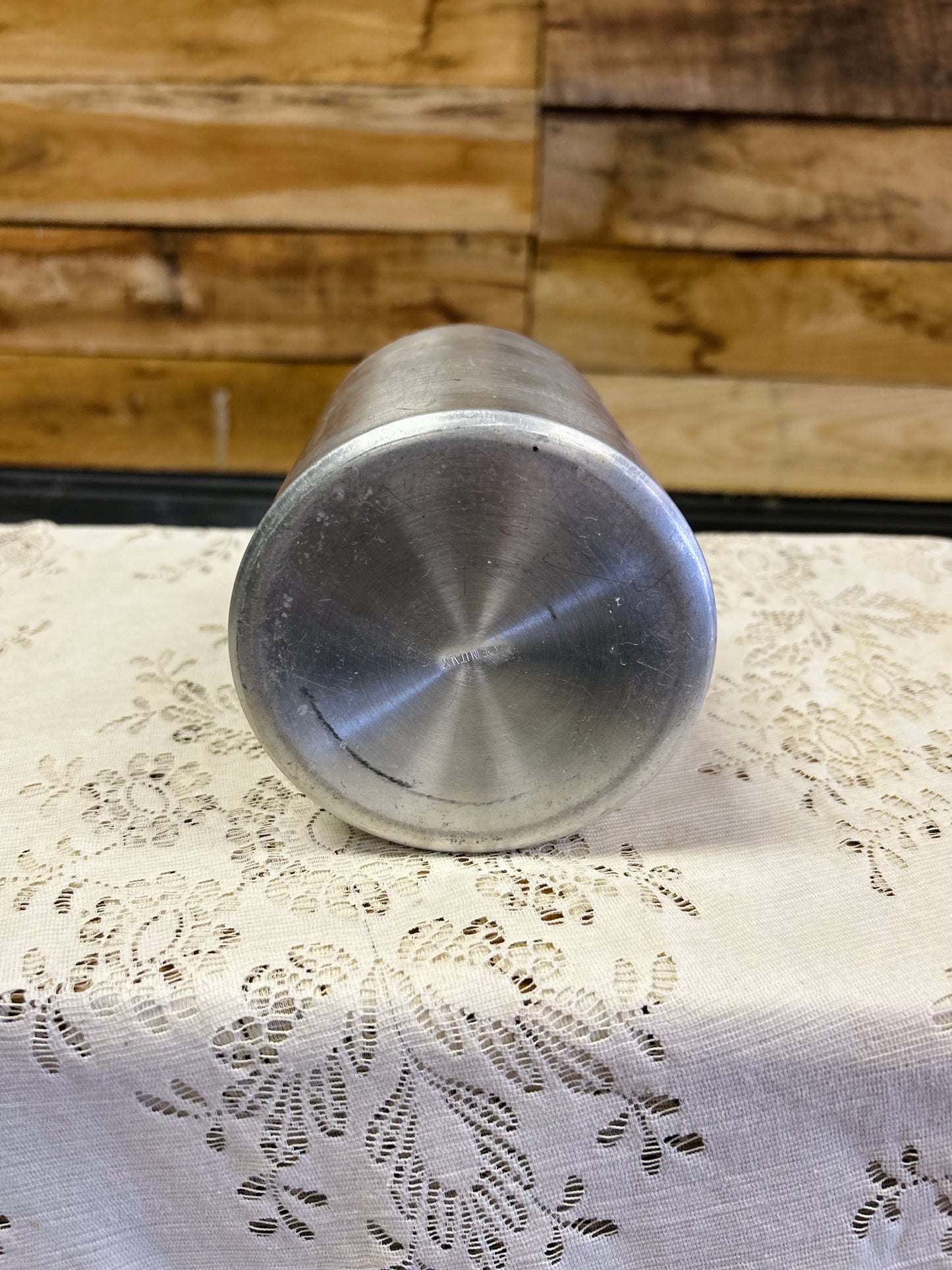 Vintage Aluminum Coffee Canister With Copper Lid