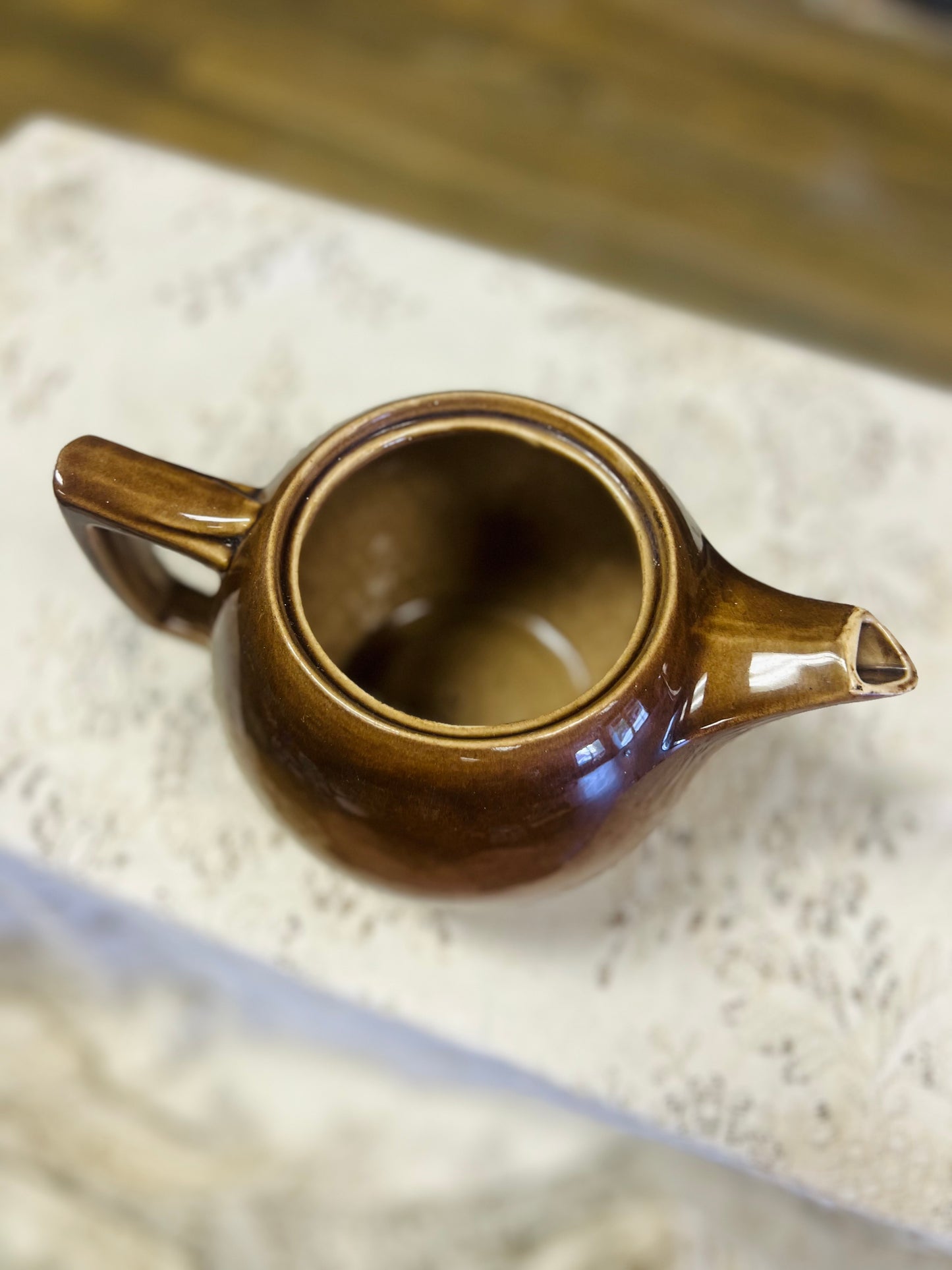 Vintage McCoy Tan and Brown Teapot