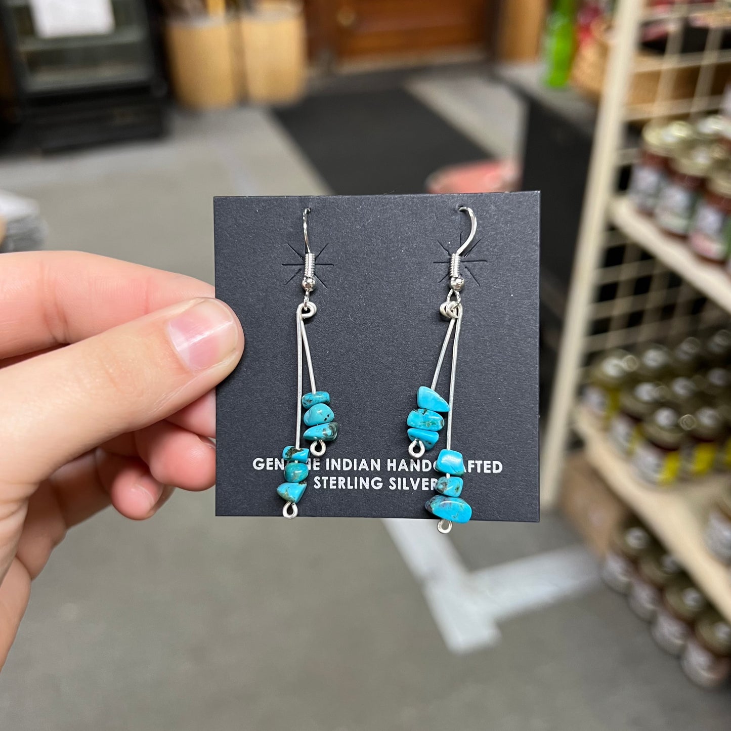Genuine Turquoise Nugget Earrings
