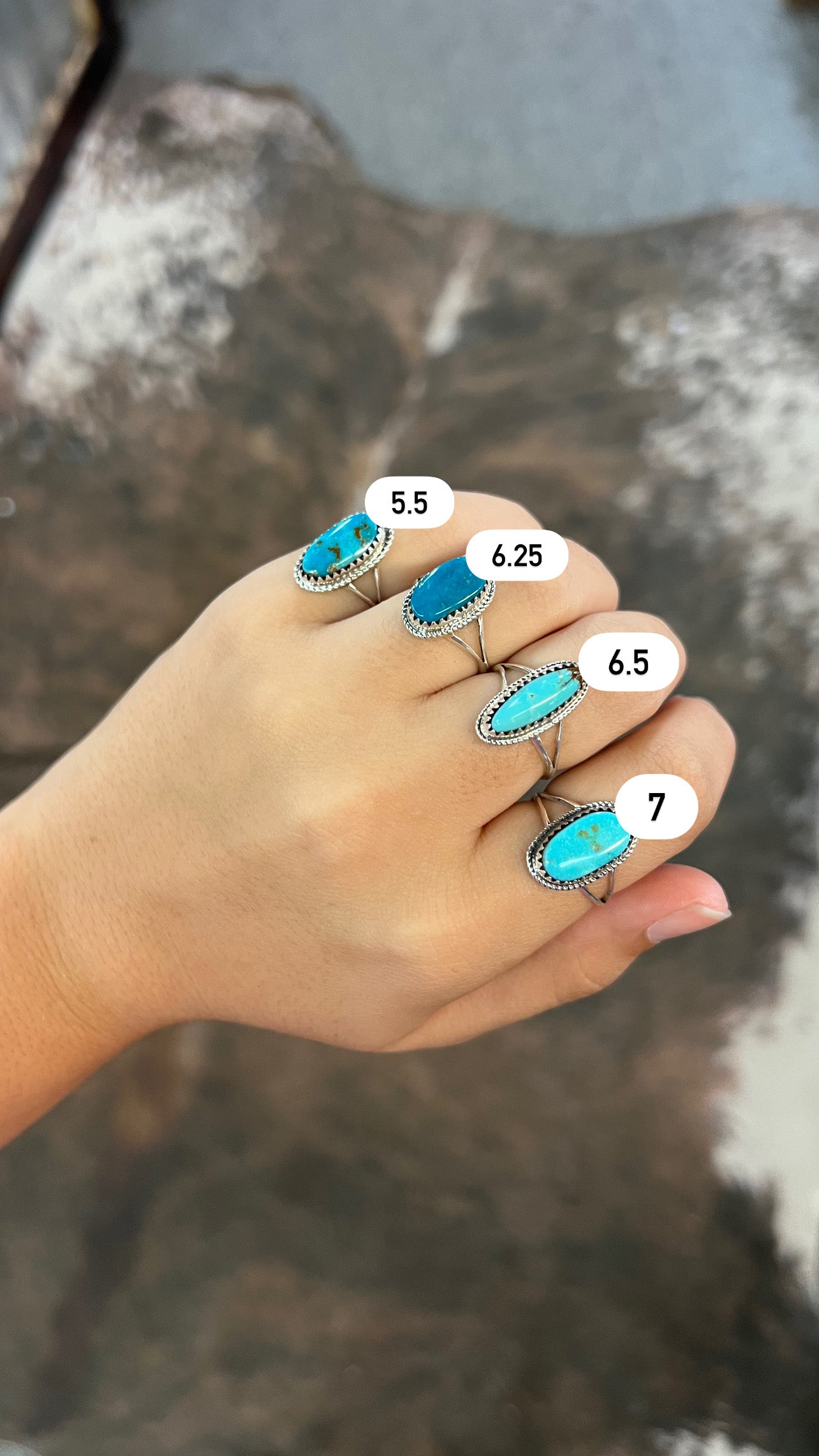 The Jolene Genuine Turquoise Twisted Border Sterling Silver Ring