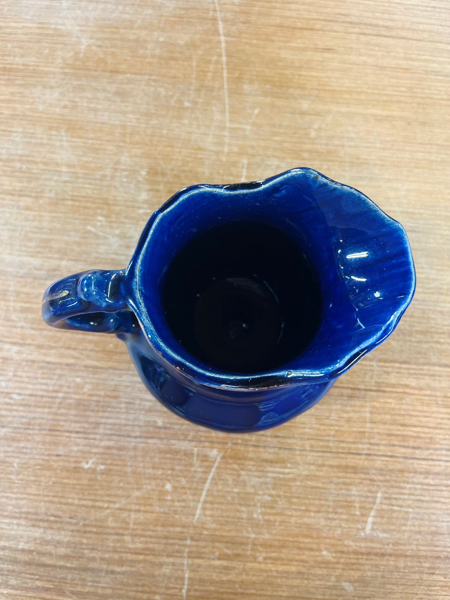 Vintage Blue Ceramic Mini Pitcher