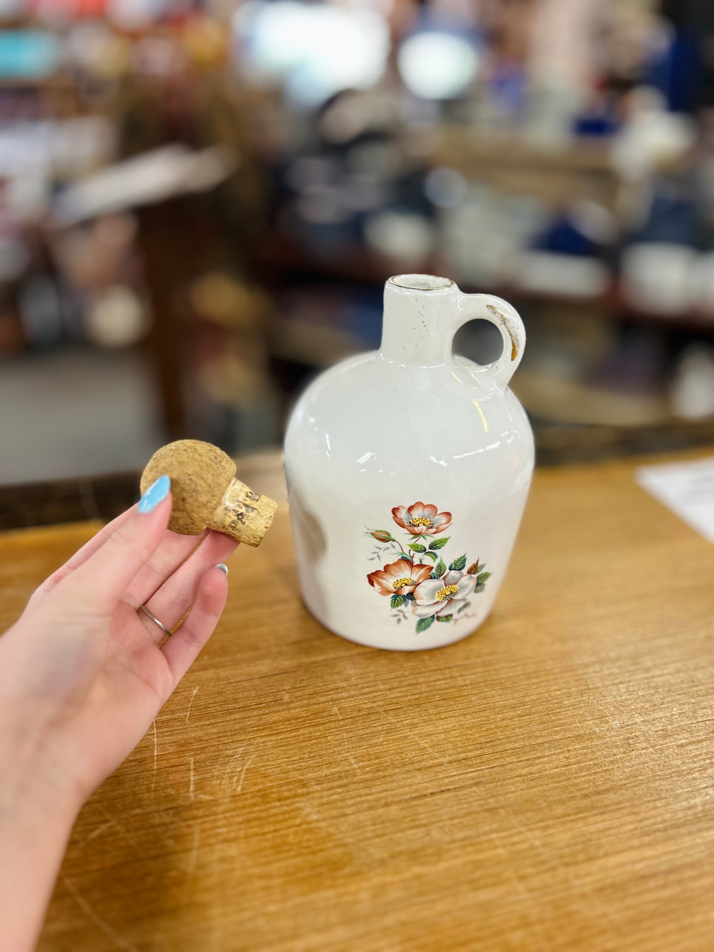 Vintage House of Webster Briar Rose Ceramic Jug with Foral Pattern