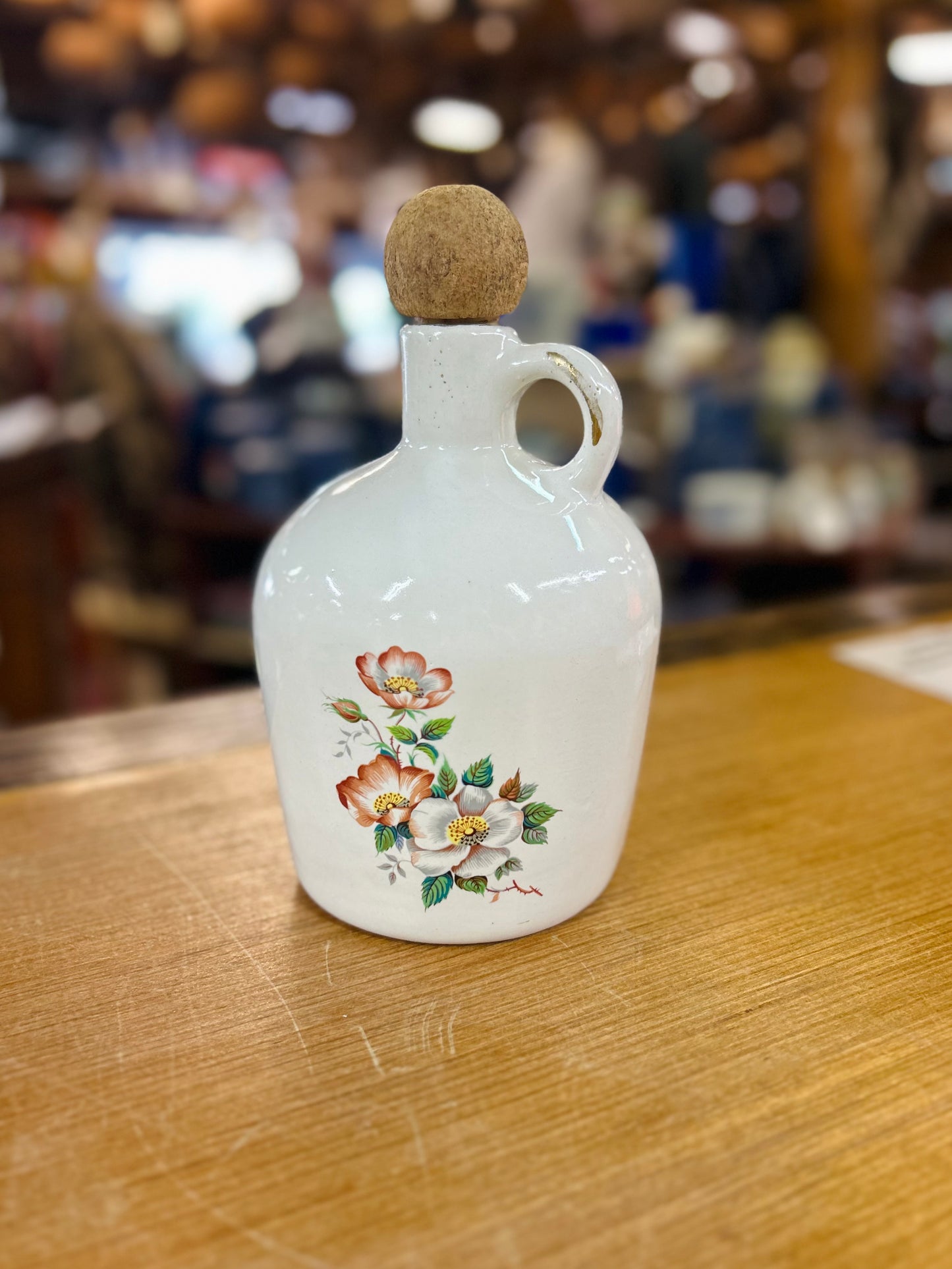 Vintage House of Webster Briar Rose Ceramic Jug with Foral Pattern