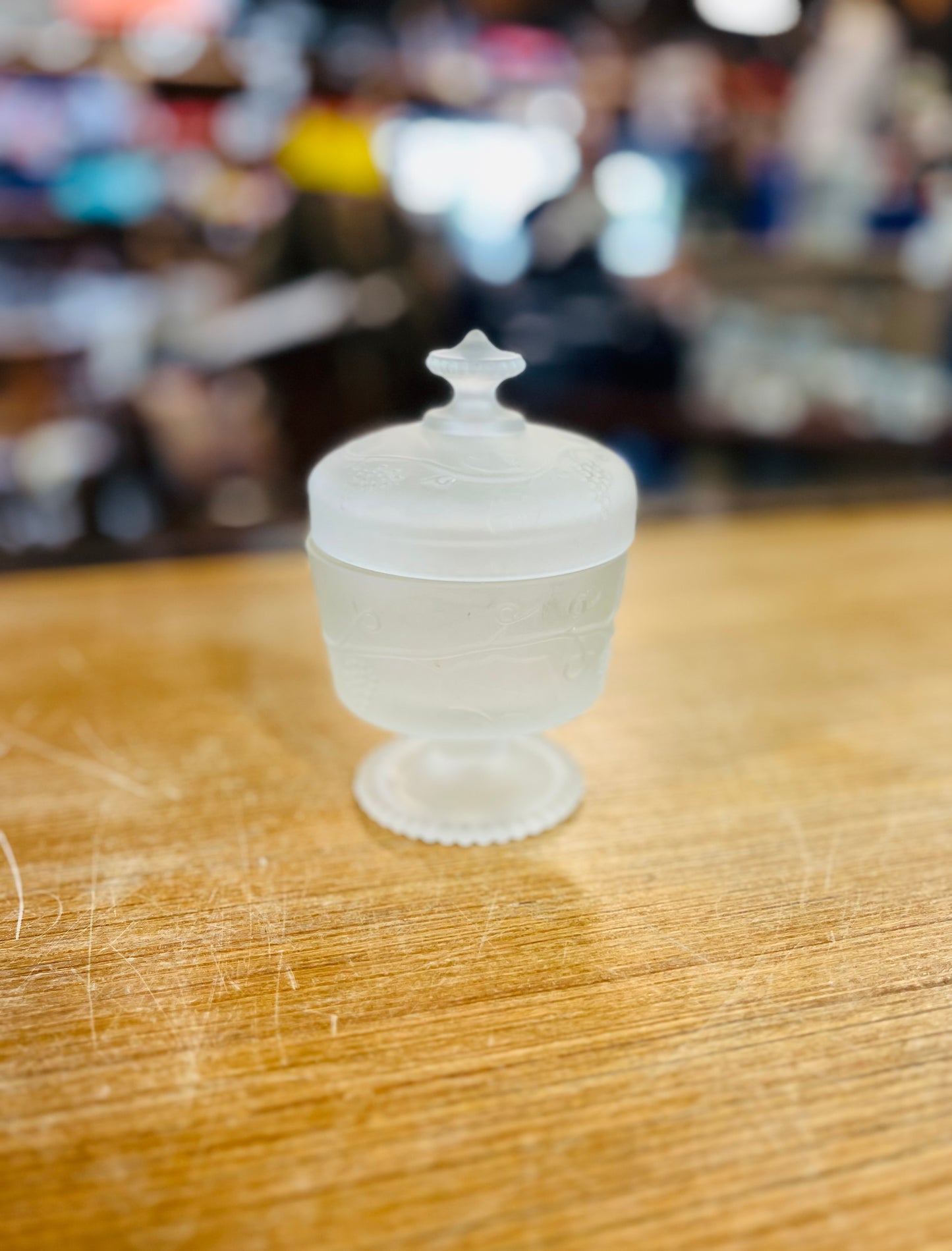 Vintage Avon Frosted Glass Vanity Jar