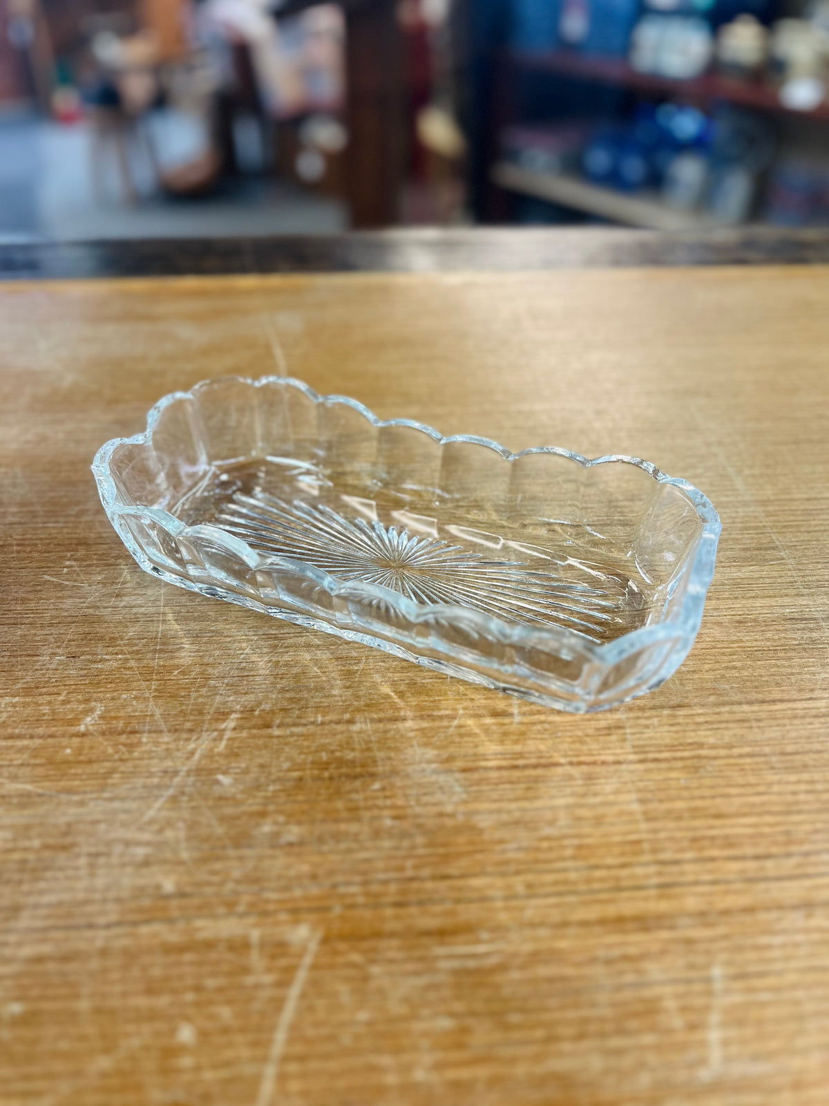 Vintage Pressed Glass Relish Dish