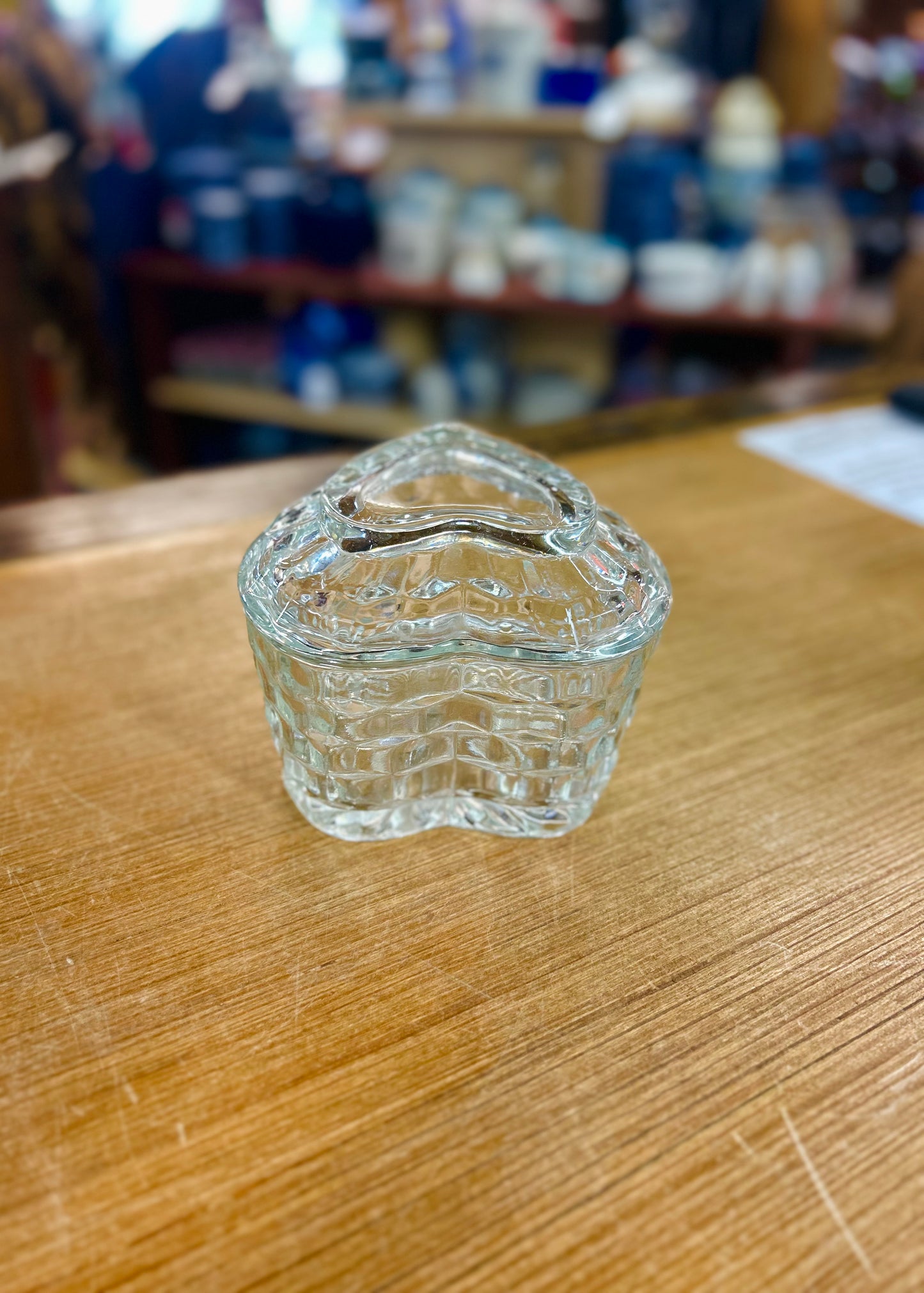 Vintage Homco Crystal American Fostoria Pattern Heart Shaped Dish