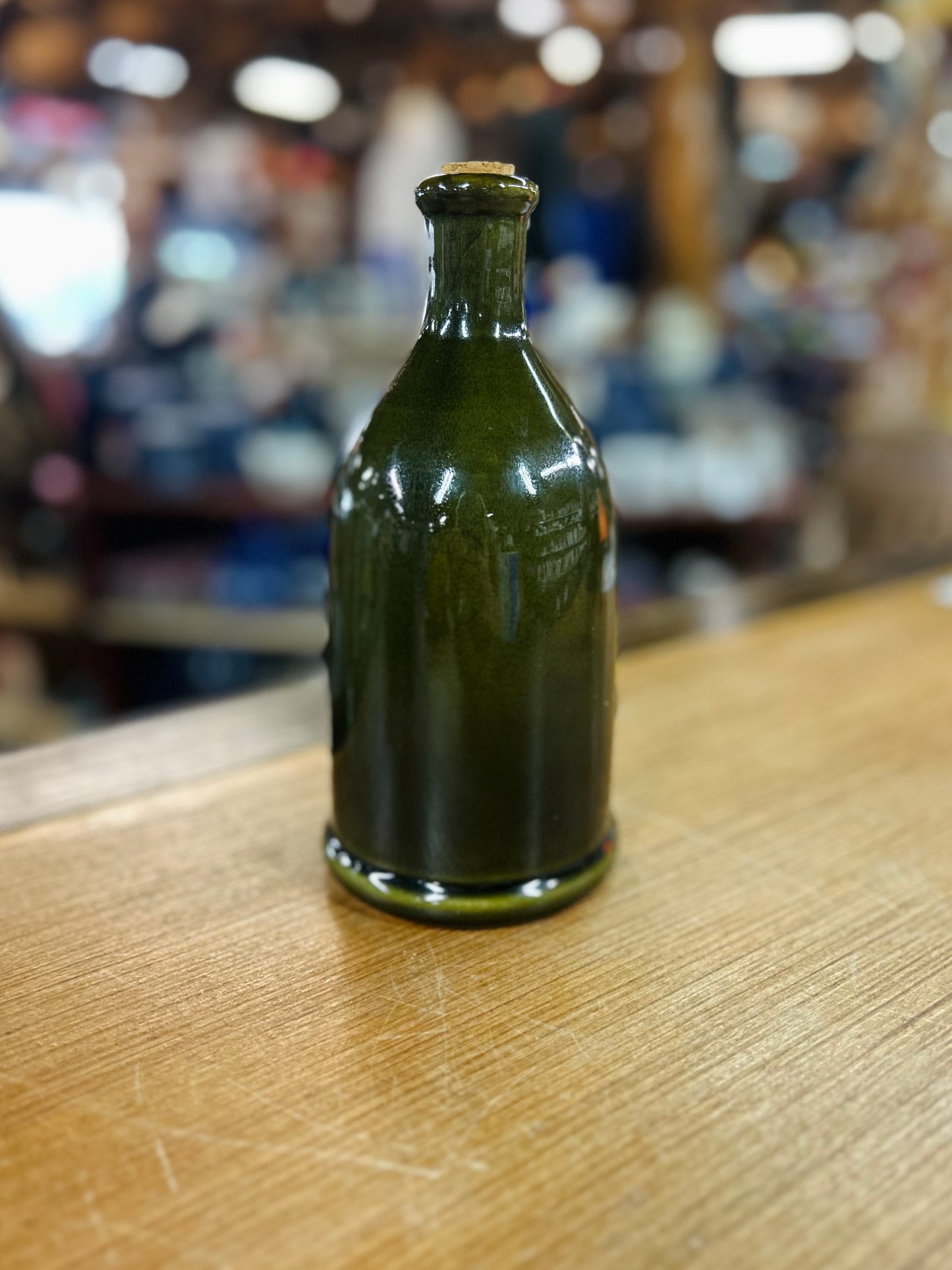 ILNODO Made in Italy Ceramic Green Olive Bottle