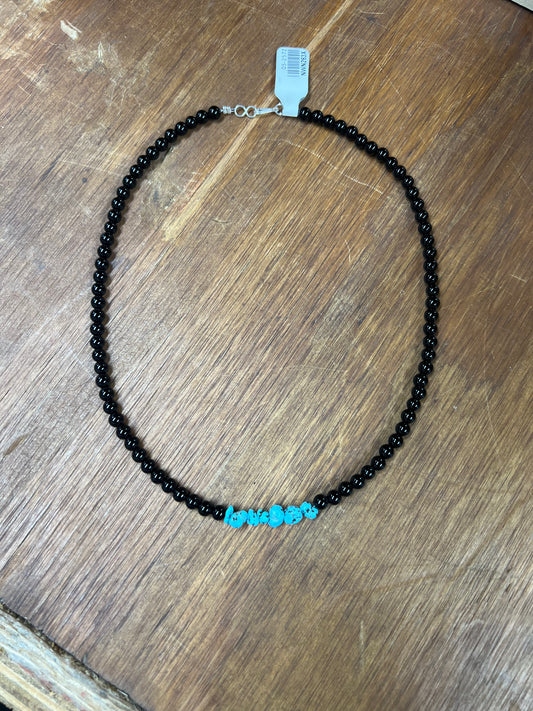 Turquoise and Black Onyx Necklace