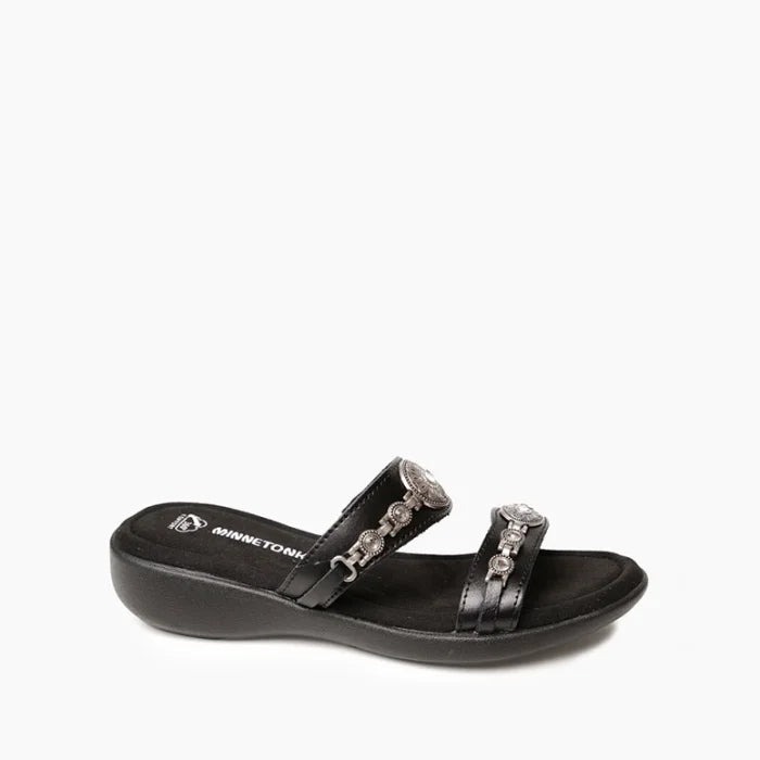 Minnetonka Women's Brenn Black Sandal