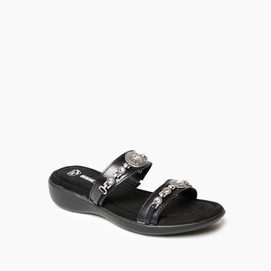 Minnetonka Women's Brenn Black Sandal