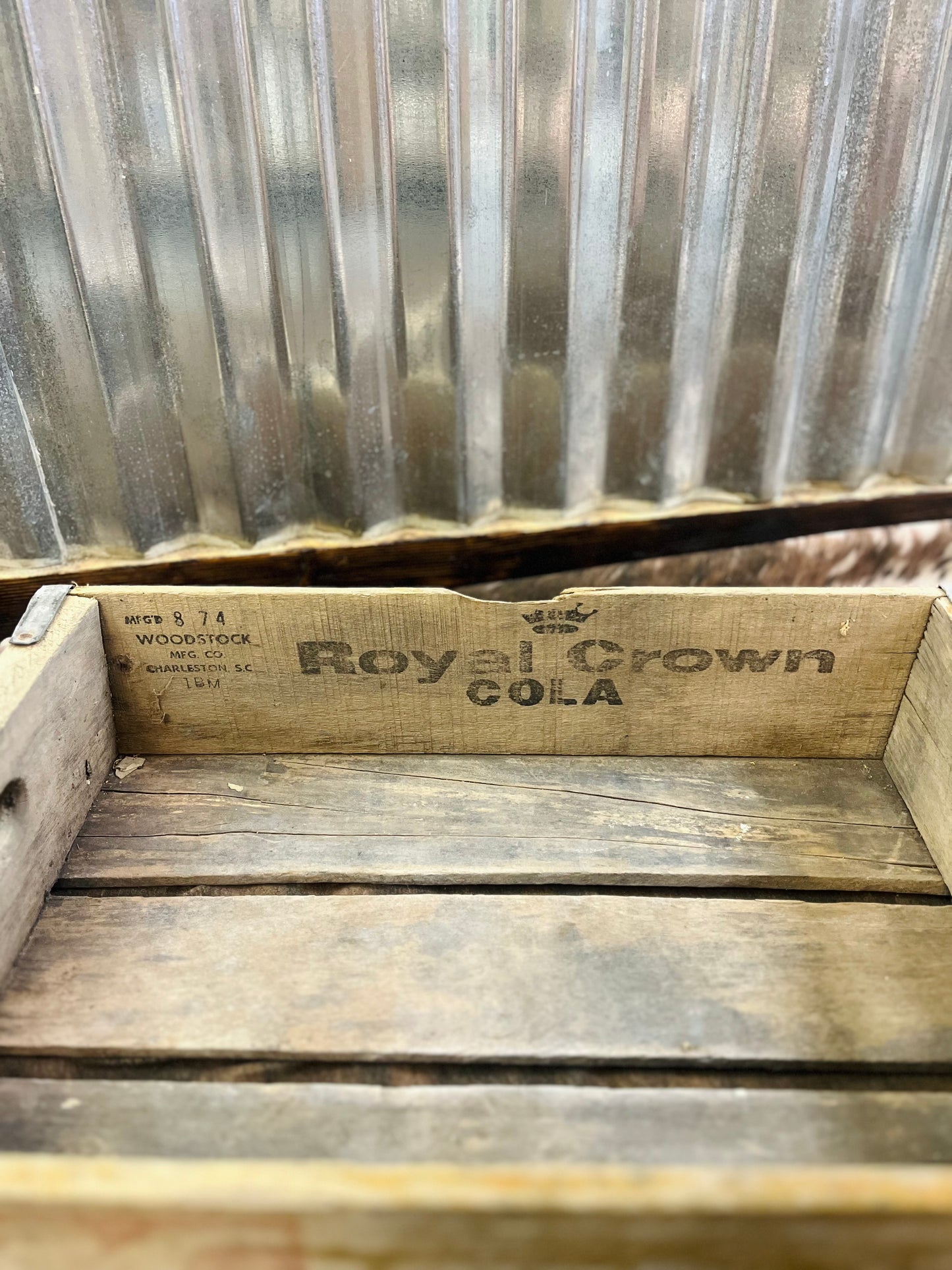 Vintage 8-74 "RC" Royal Crown Cola Crate