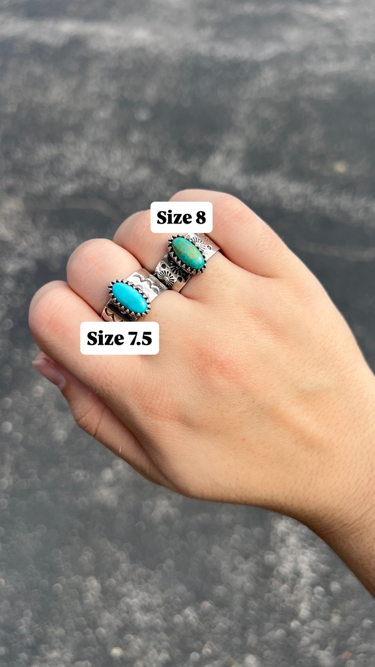 The Cason Genuine Turquoise Sterling Silver Ring