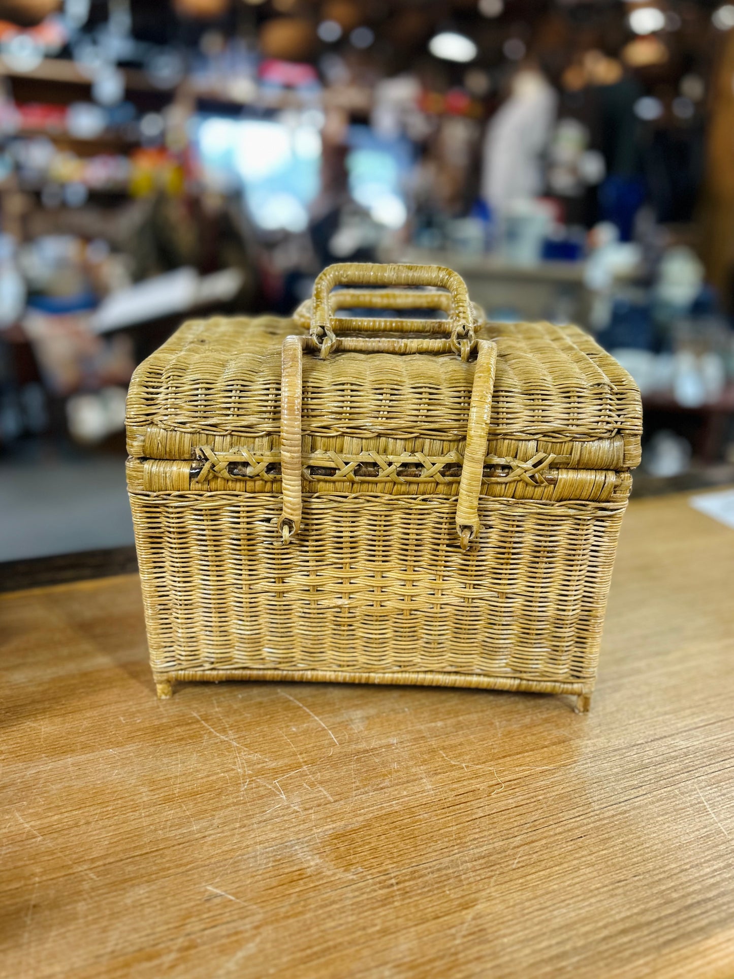 Old Whicker Basket with Handles