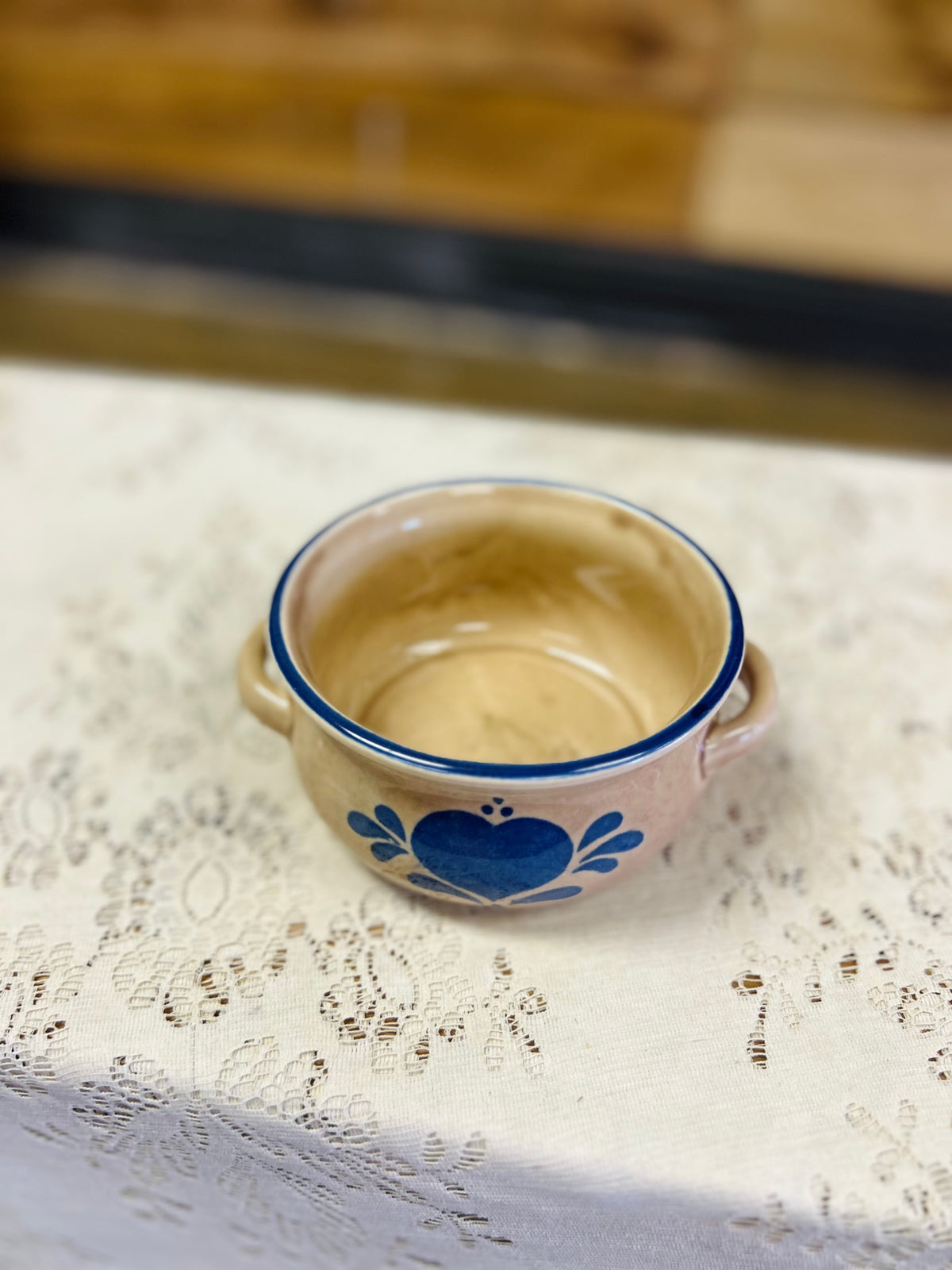 Vintage Blue Heart Crock/Bowl