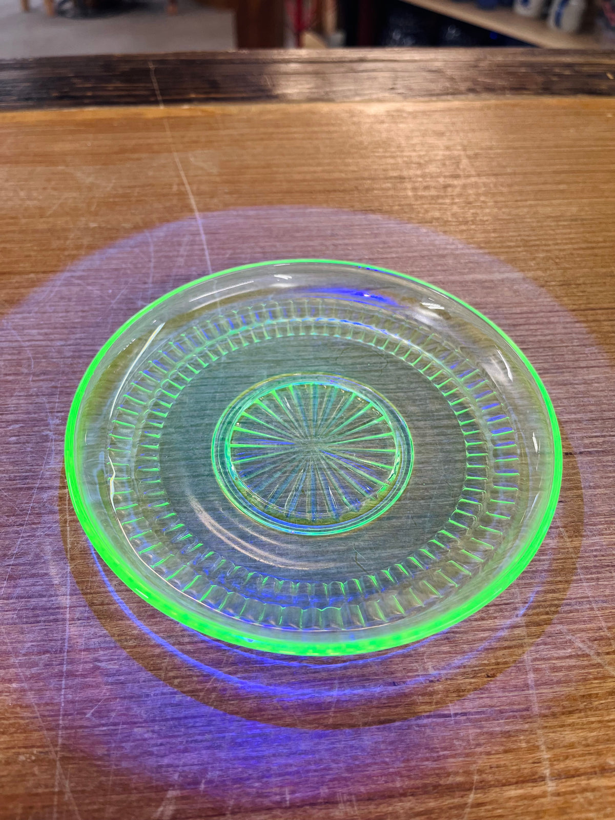 Vintage Uranium Glass Plate