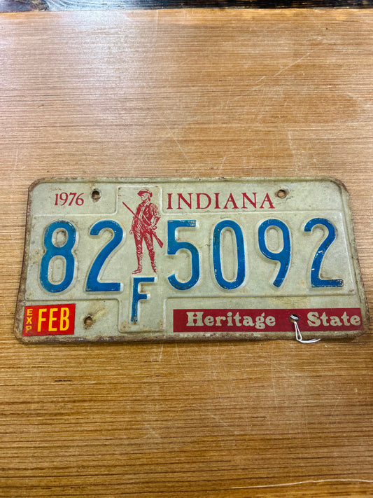 Vintage Metal 1976 Indiana Heritage State Plate