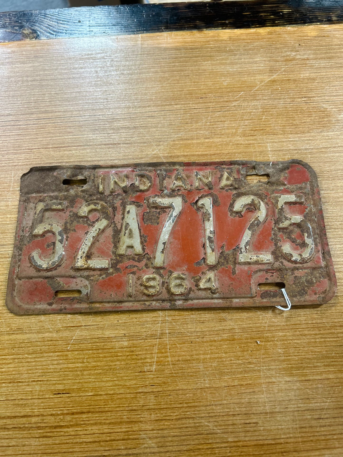 Vintage Metal 1964 Indiana License Plate
