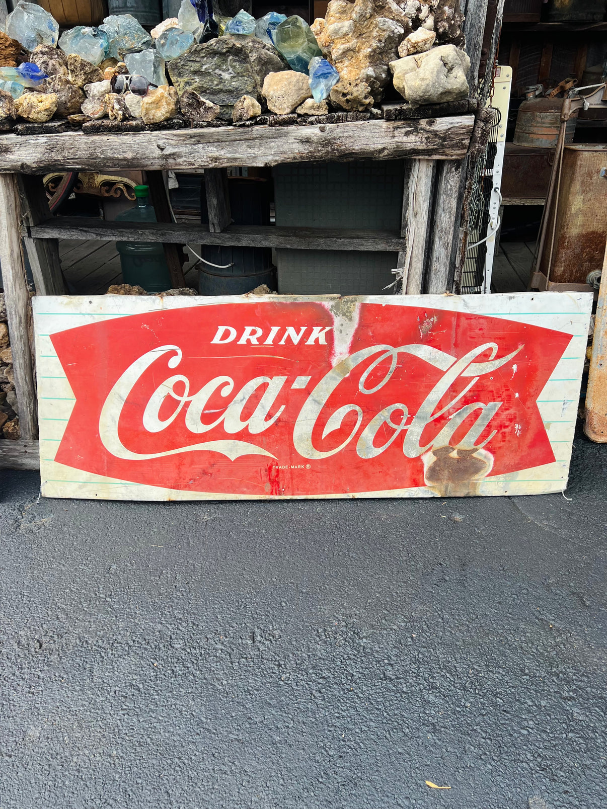 Coca Cola Metal Fishtail Sign Vintage Old Original – The Olde General Store