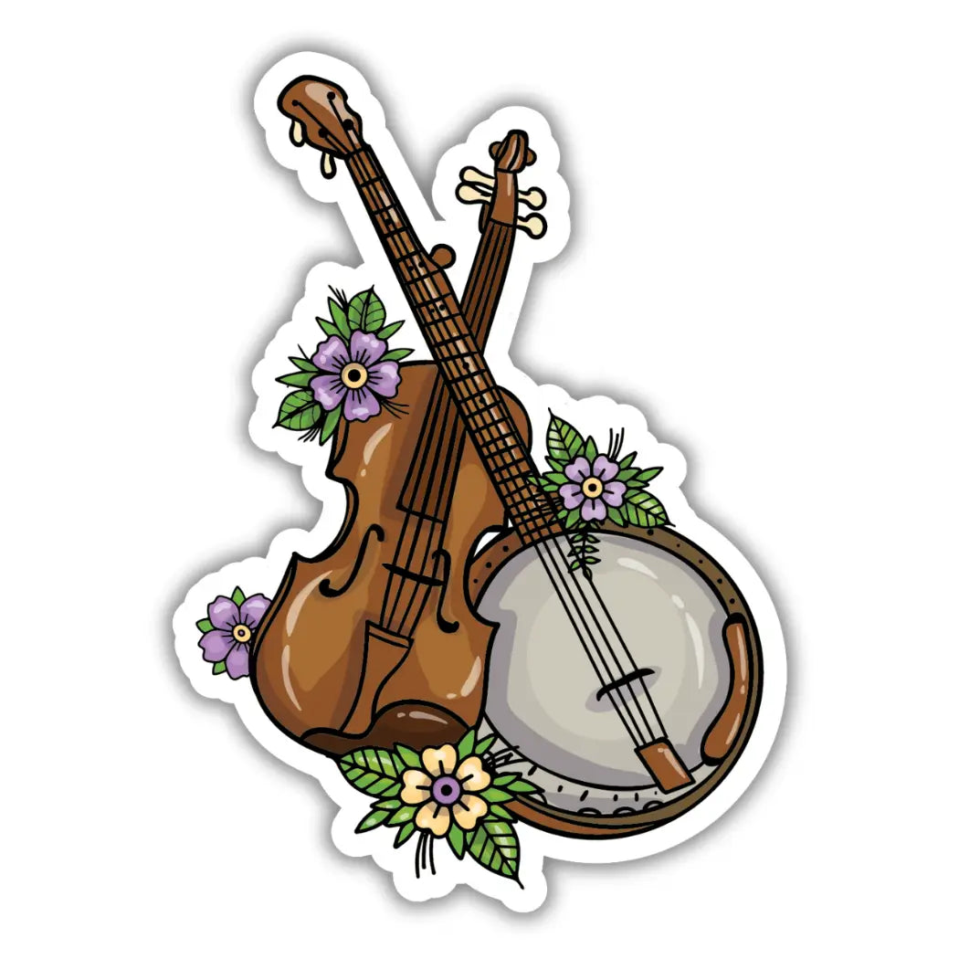 Mountain Music - Banjo and Fiddle Sticker