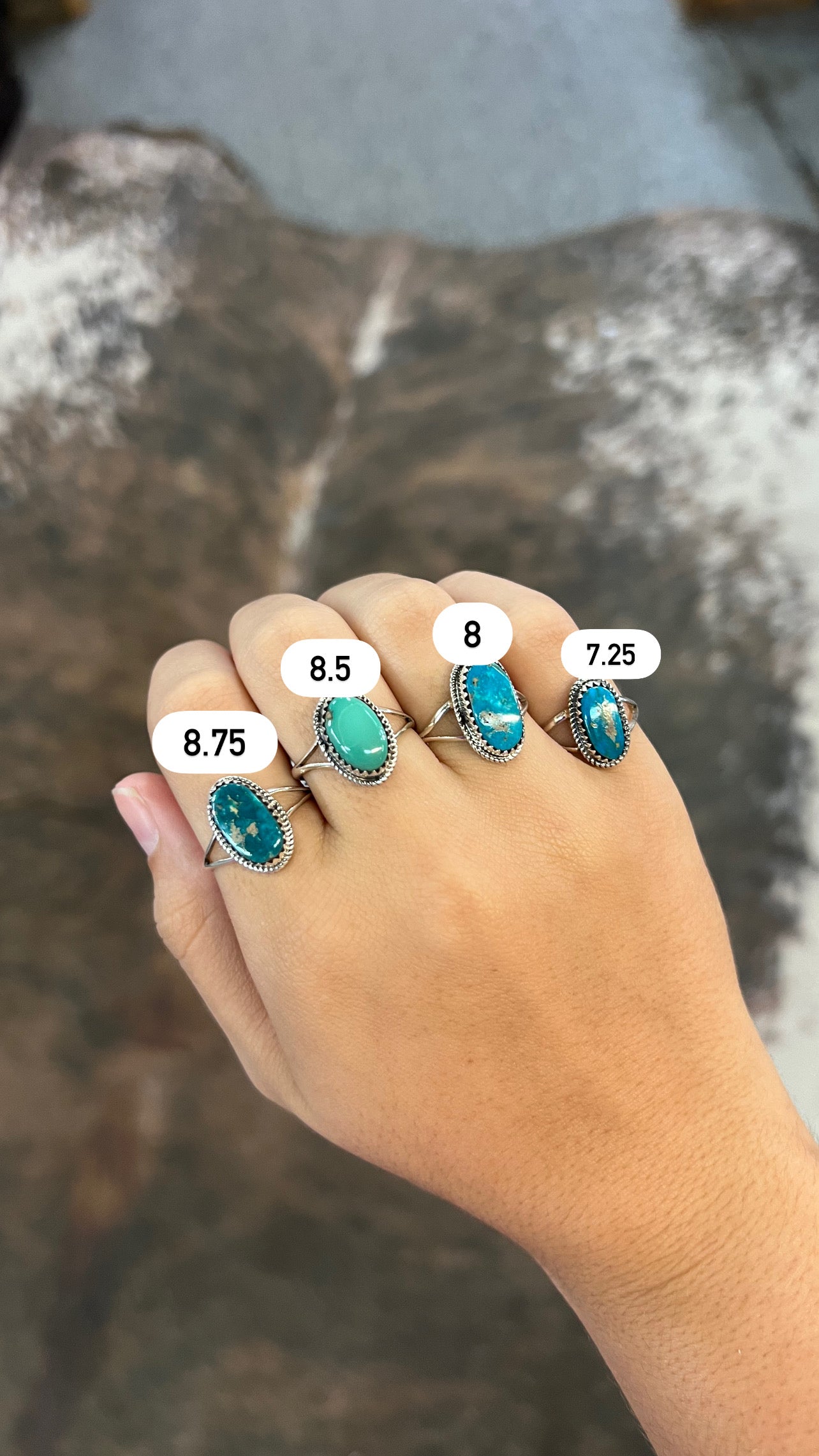 The Jolene Genuine Turquoise Twisted Border Sterling Silver Ring