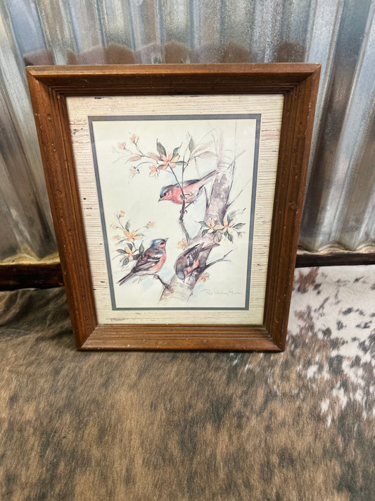 Vintage Bird Paul Whitney Hunter Framed Picture