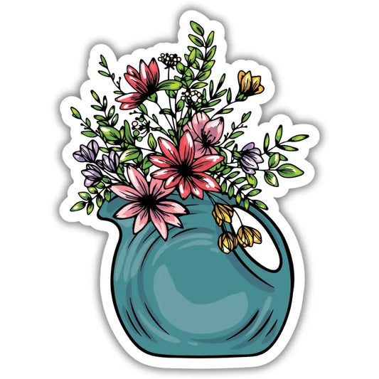 Wildflowers in Retro Vase Sticker