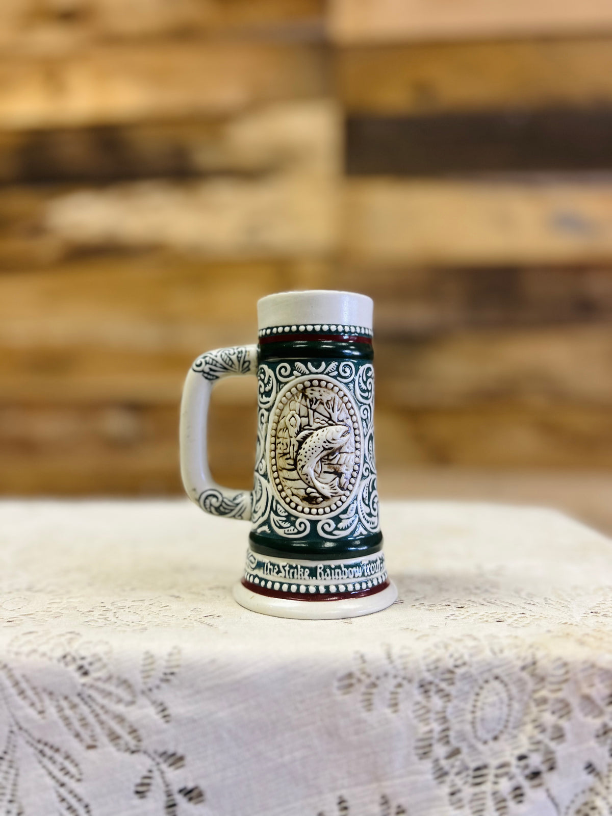 Vintage Avon Rainbow Trout & English Setter Mug