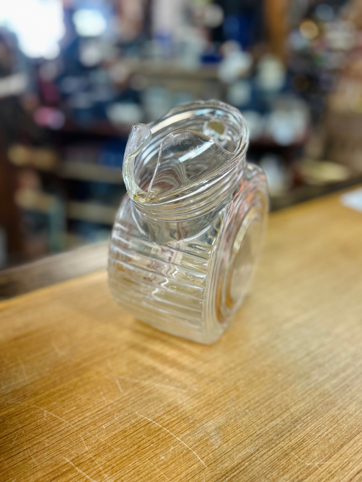 Very Old Refridgerator Bottle Pitcher with Gold Inlay