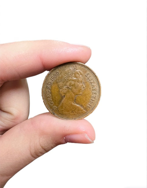 United Kingdom 2 New Pence, 1980, Original Queen Elizabeth II Coin