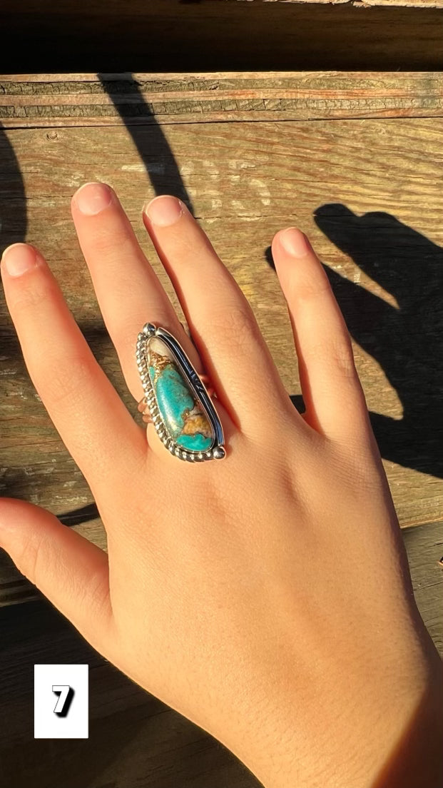 Turquoise and Spiny Oyster Sterling Silver Ring