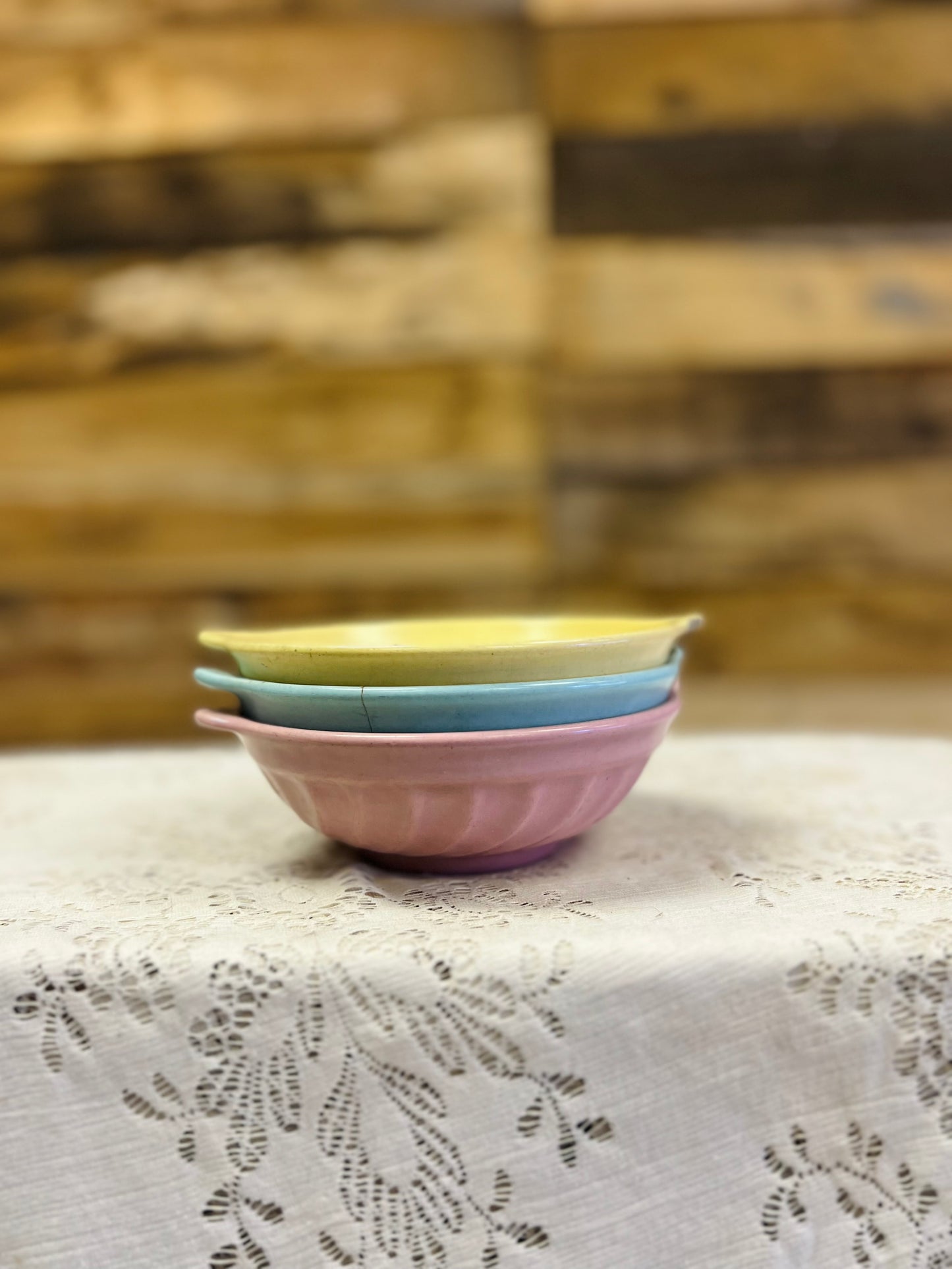Vintage Happy Trails Set of 3 Bowls