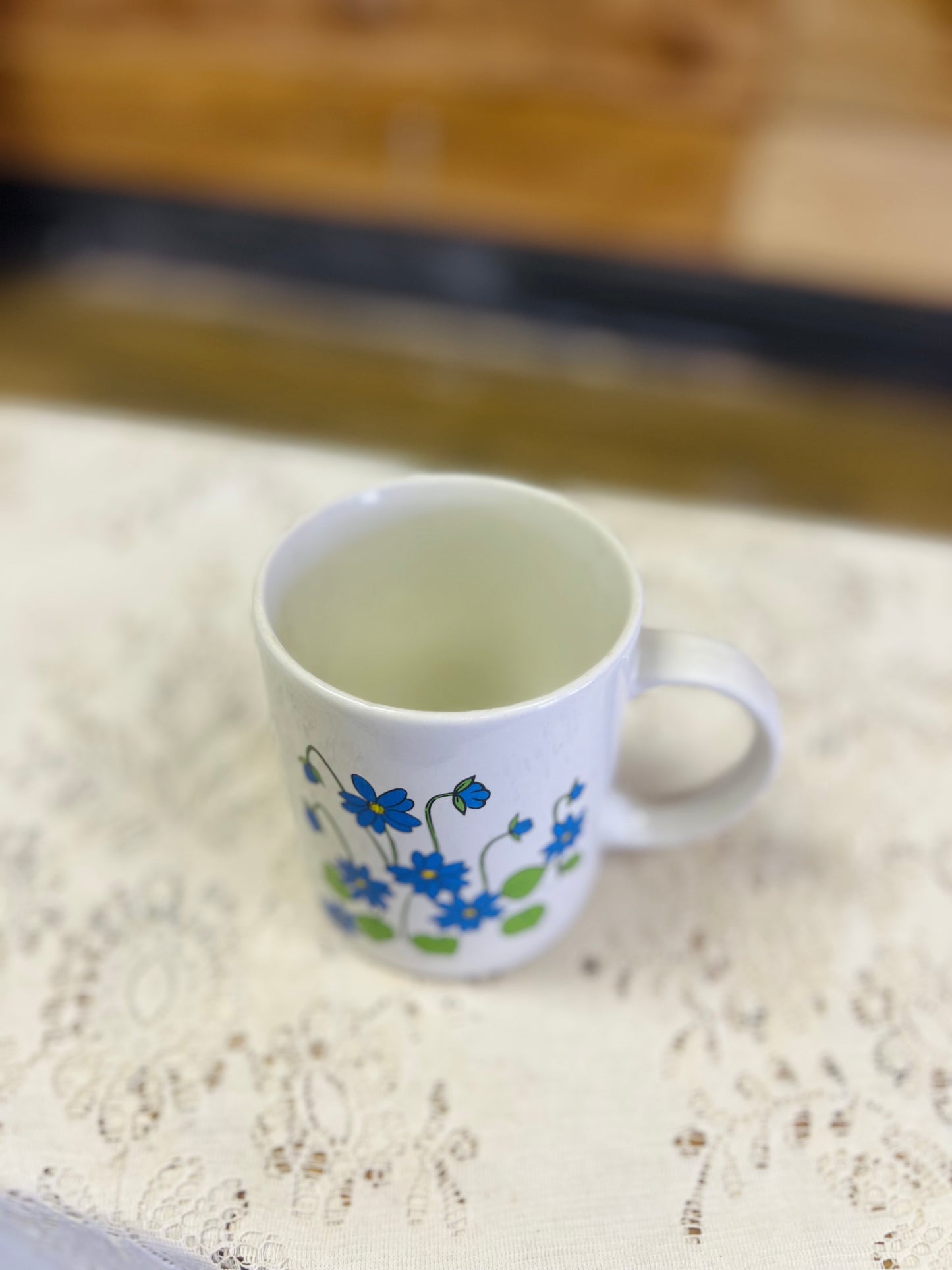 Vintage Blue Flower Mug