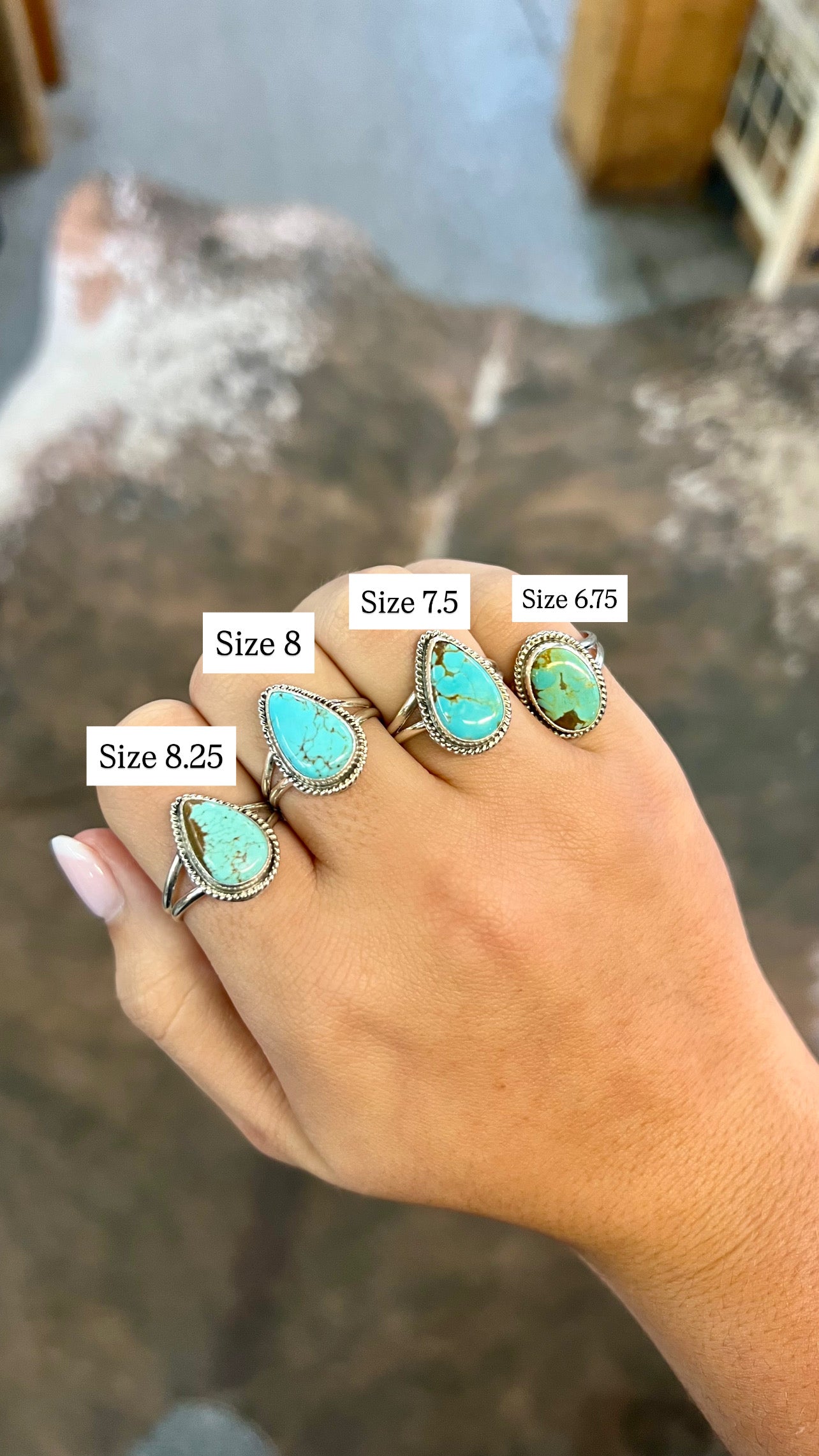 Kingman Turquoise Twisted Border Sterling Silver Ring