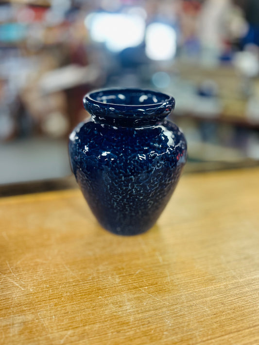 Vintage Blue Textured Vase