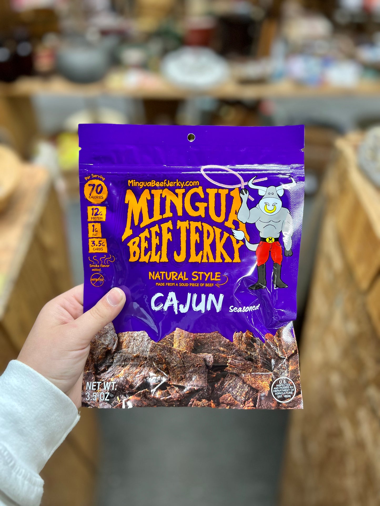 Mingua Beef Jerky Cajun 3.5oz Bag