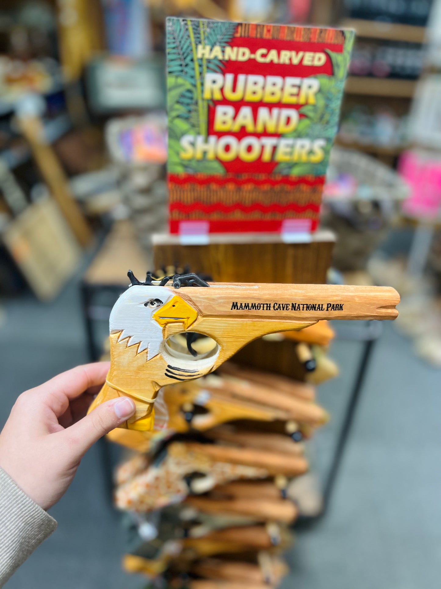 Hand Carved Rubber Band Gun