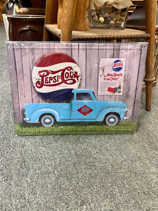 Pepsi Cola Truck "More Bounce To The Ounce" Metal Sign