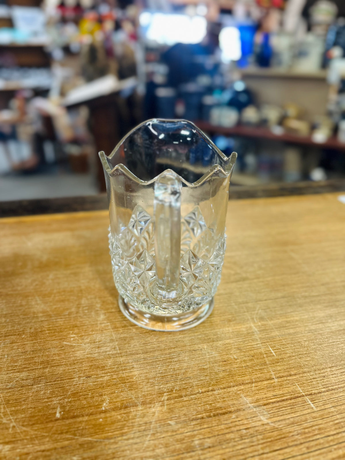 Vintage Clear Pressed Glass Pitcher