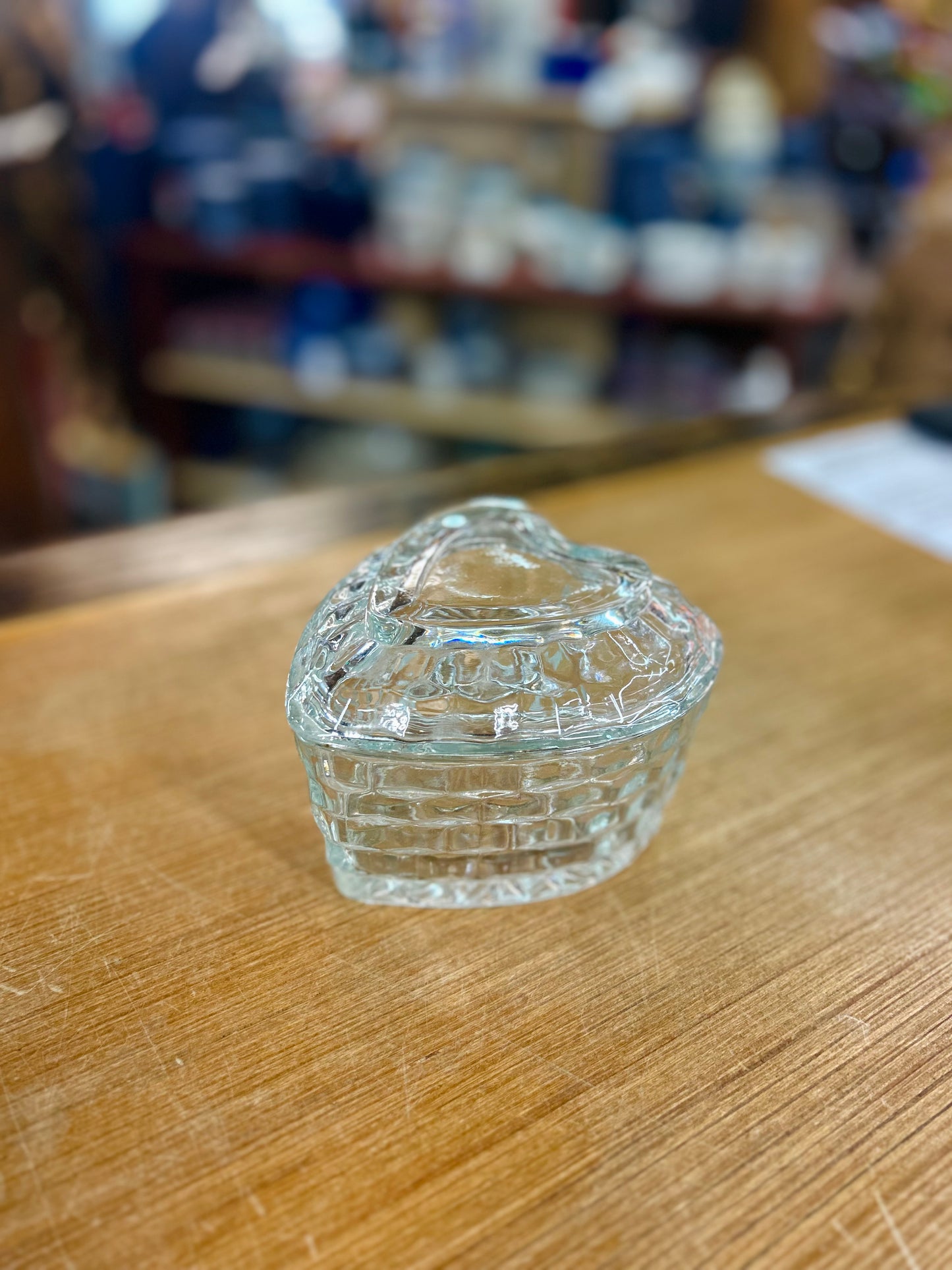 Vintage Homco Crystal American Fostoria Pattern Heart Shaped Dish