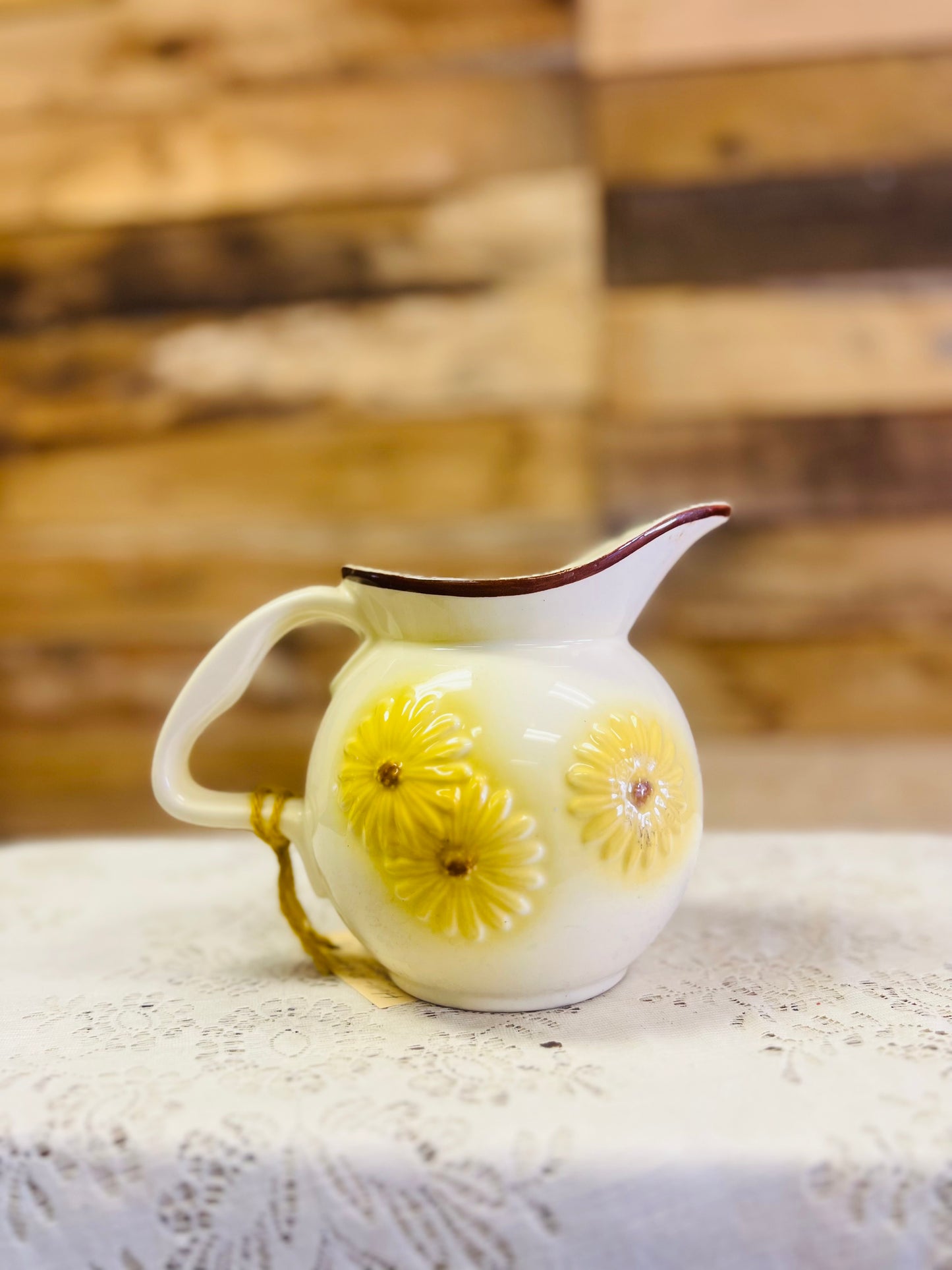 Vintage Sunflower Hull Pottery Pitcher