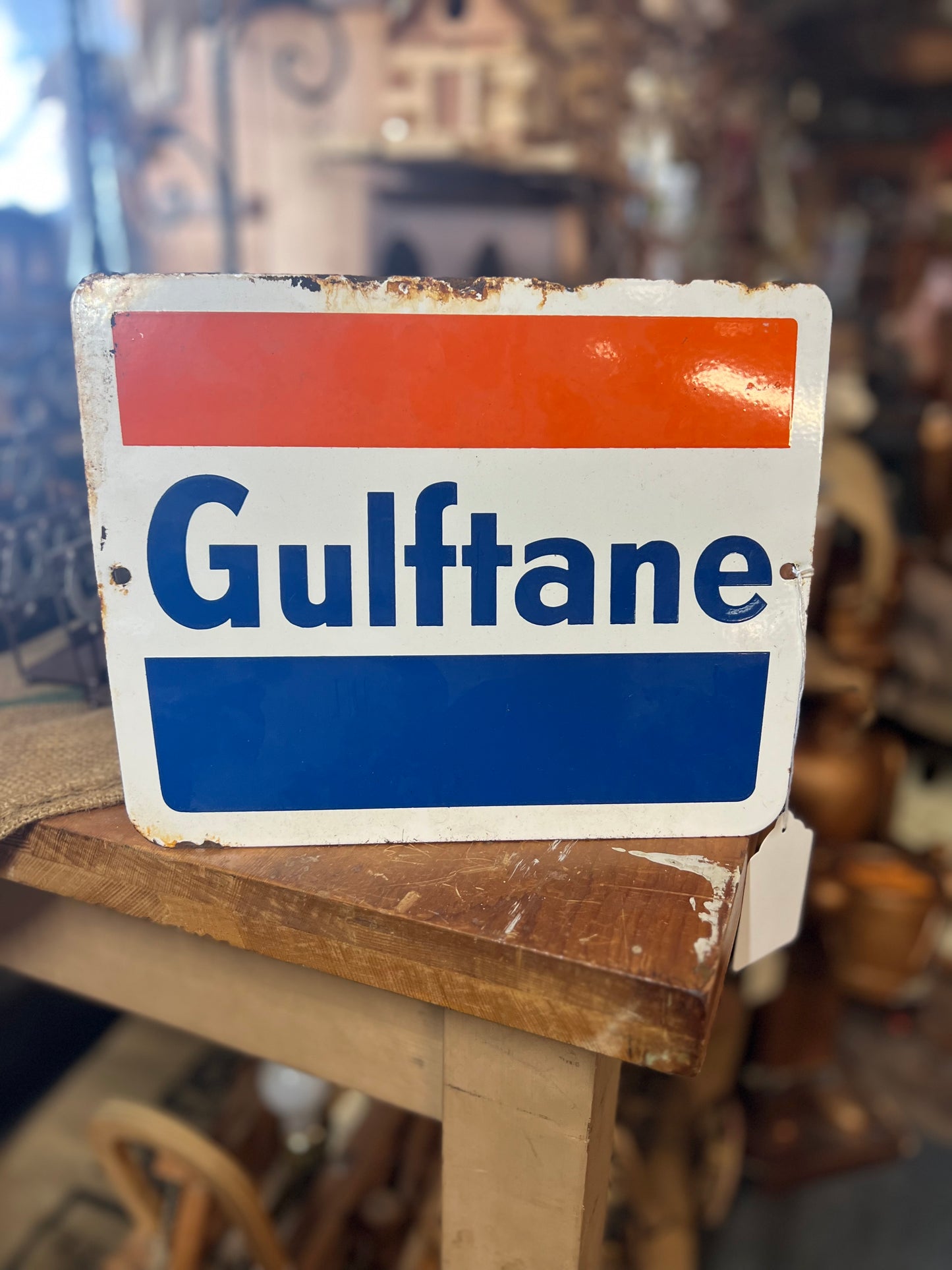 Gulftane Porcelain Pump Plate Sign