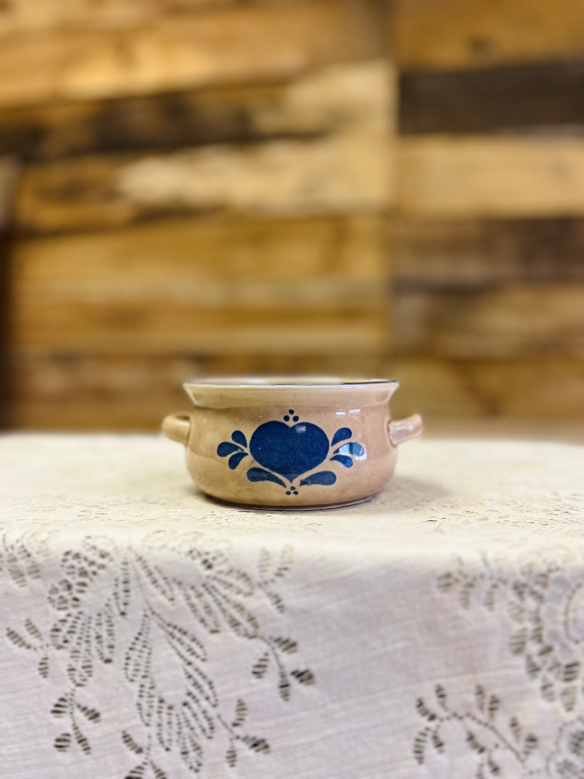 Vintage Blue Heart Crock/Bowl