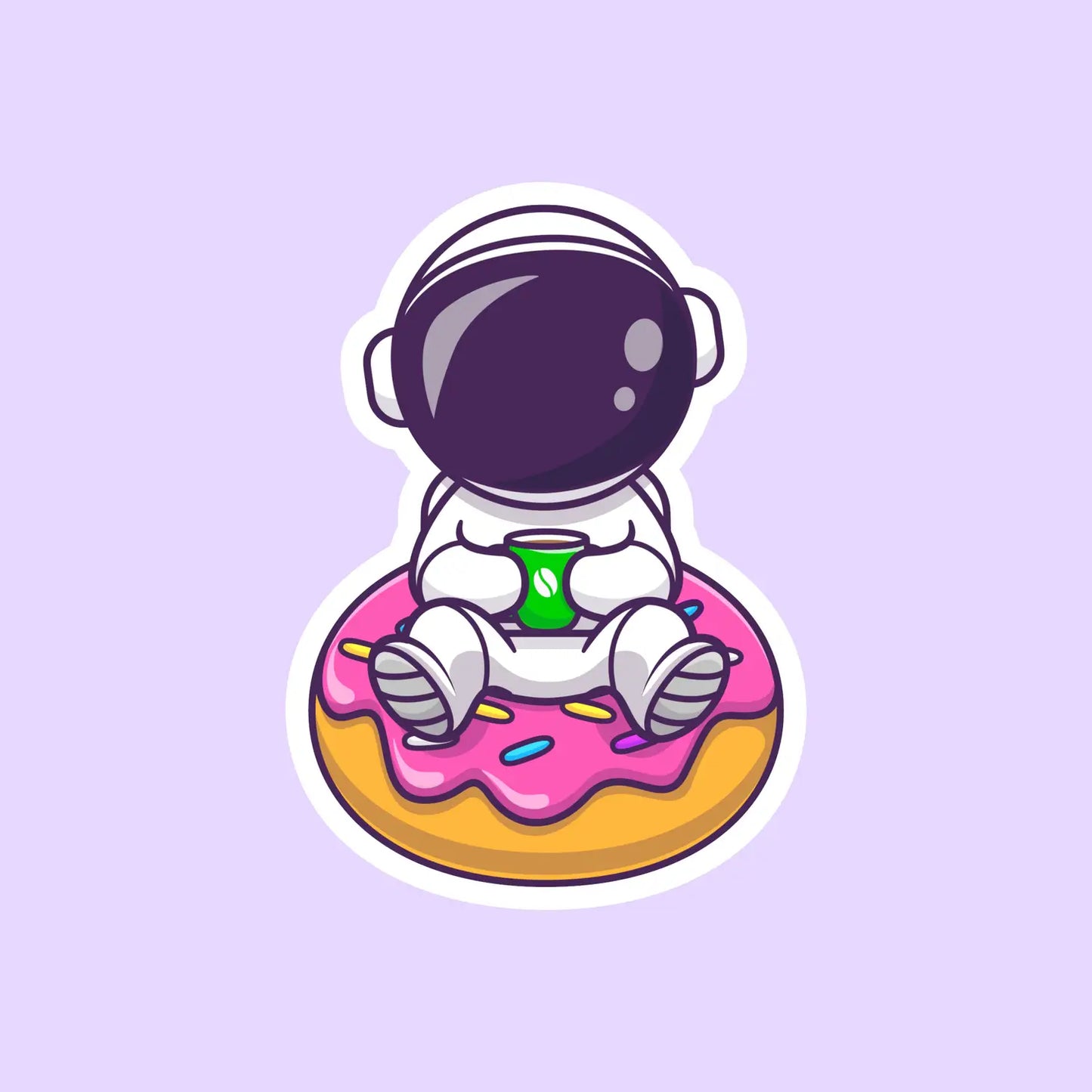 Astronaut Donut Sticker