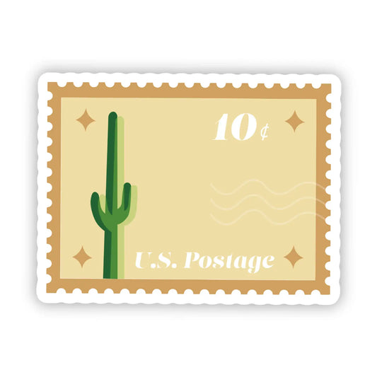 Cactus Us Postage Stamp Sticker