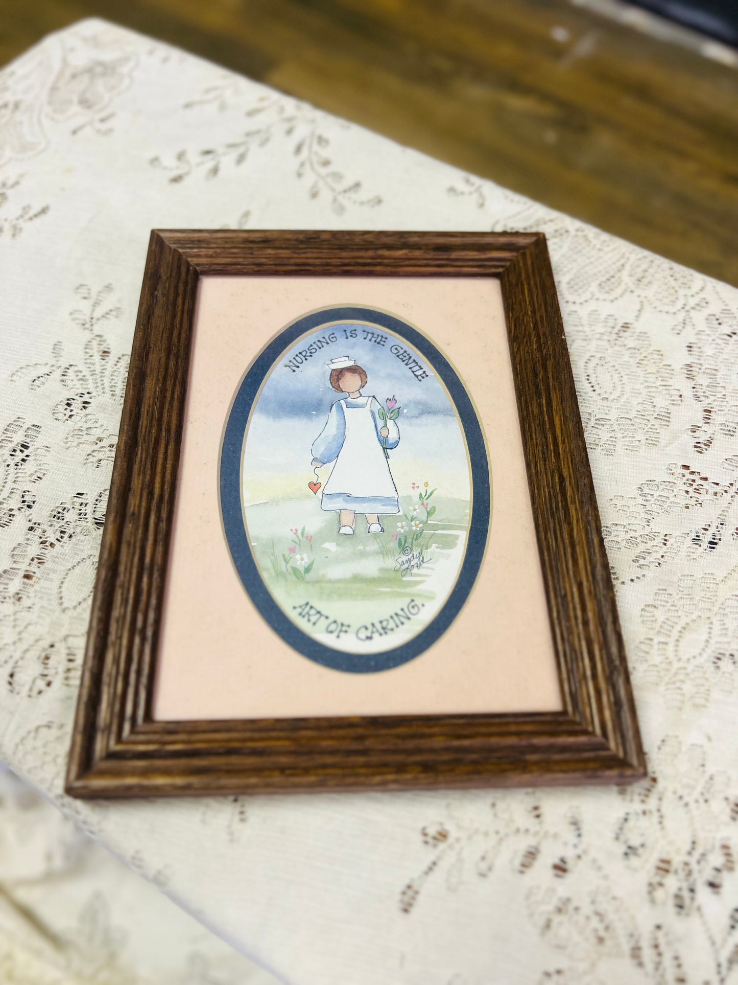 Vintage "Nursing Is The Gentle Art Of Caring" Sign