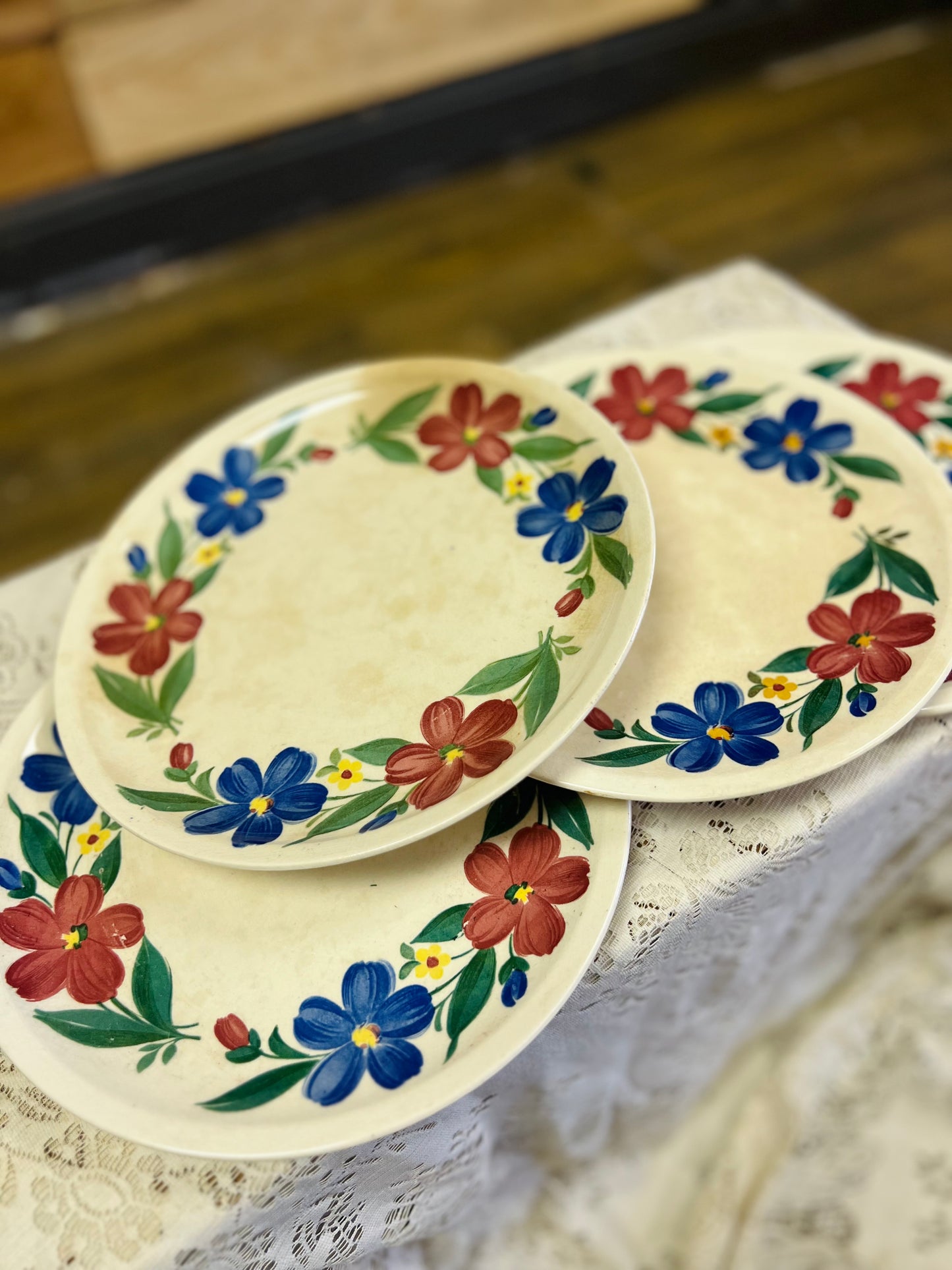 Vintage 1940s Paden City Pottery "Cosmos"Plate Shenandoah Ware SET of 4