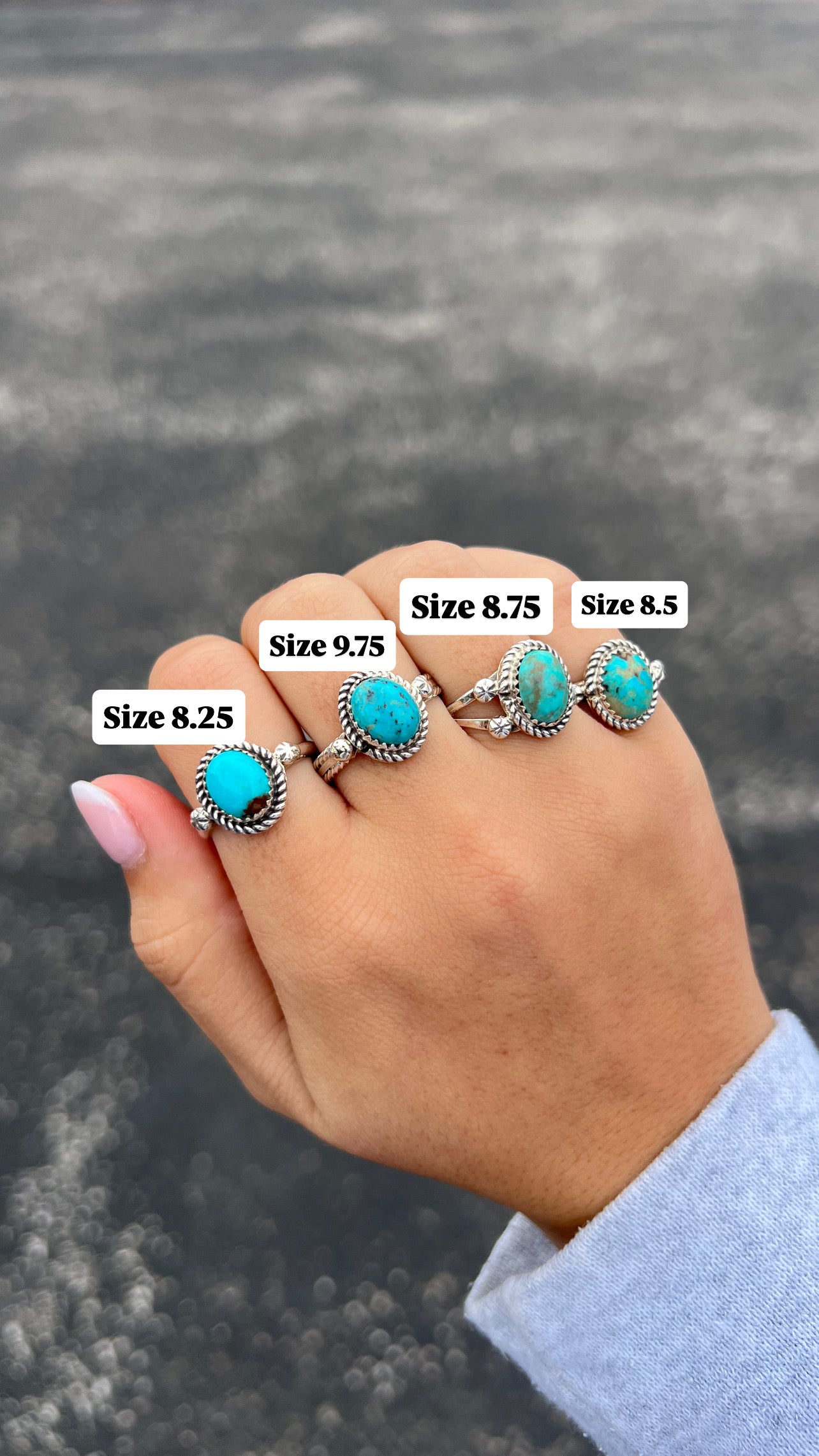 The Lainey Genuine Turquoise Sterling Silver Ring