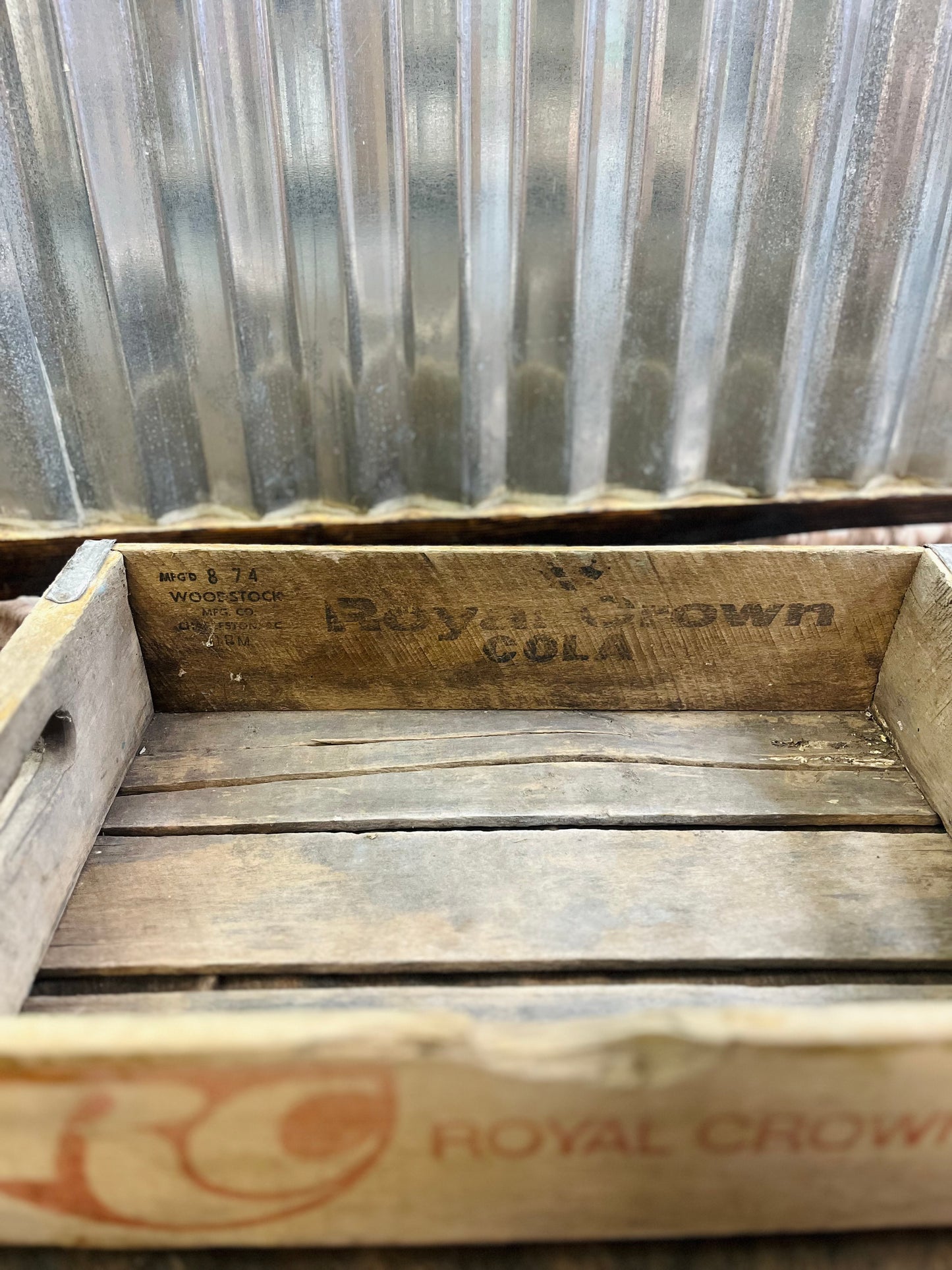Vintage 8-74 "RC" Royal Crown Cola Crate