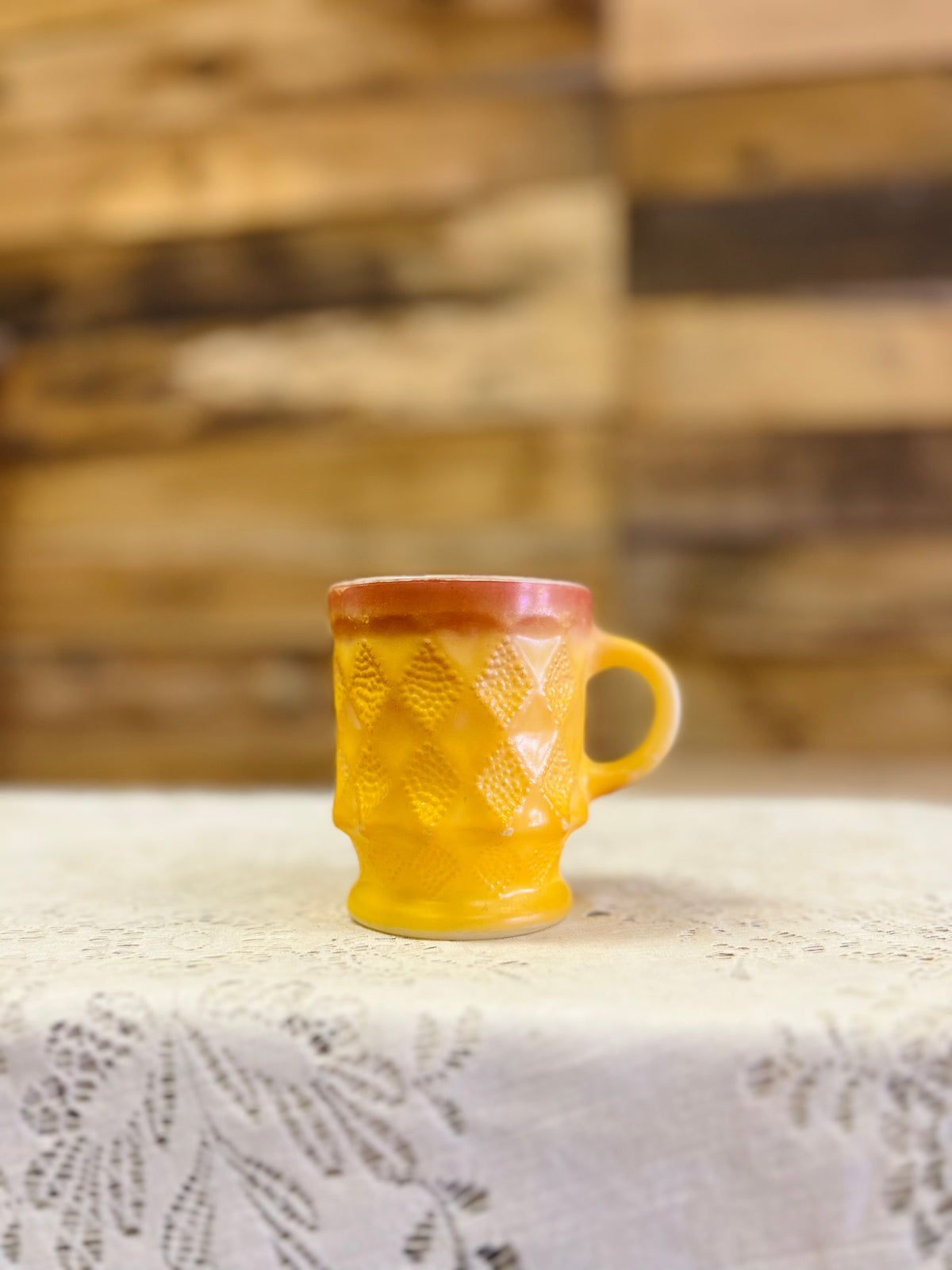 Vintage Yellow And Orange Ombre Fire KIng Mug